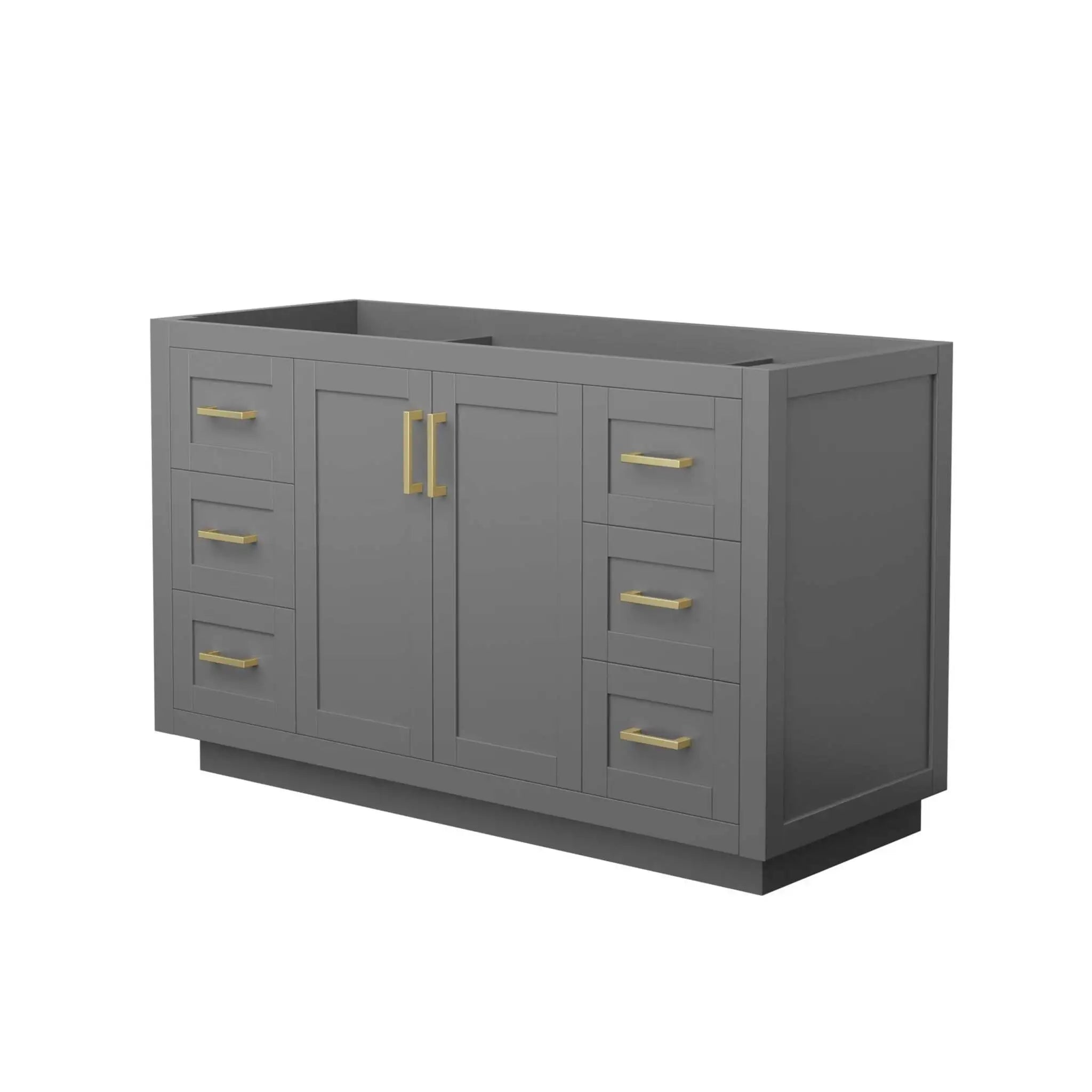 54" Miranda Single Bathroom Vanity in Dark Gray with Brushed Gold Trim by Wyndham