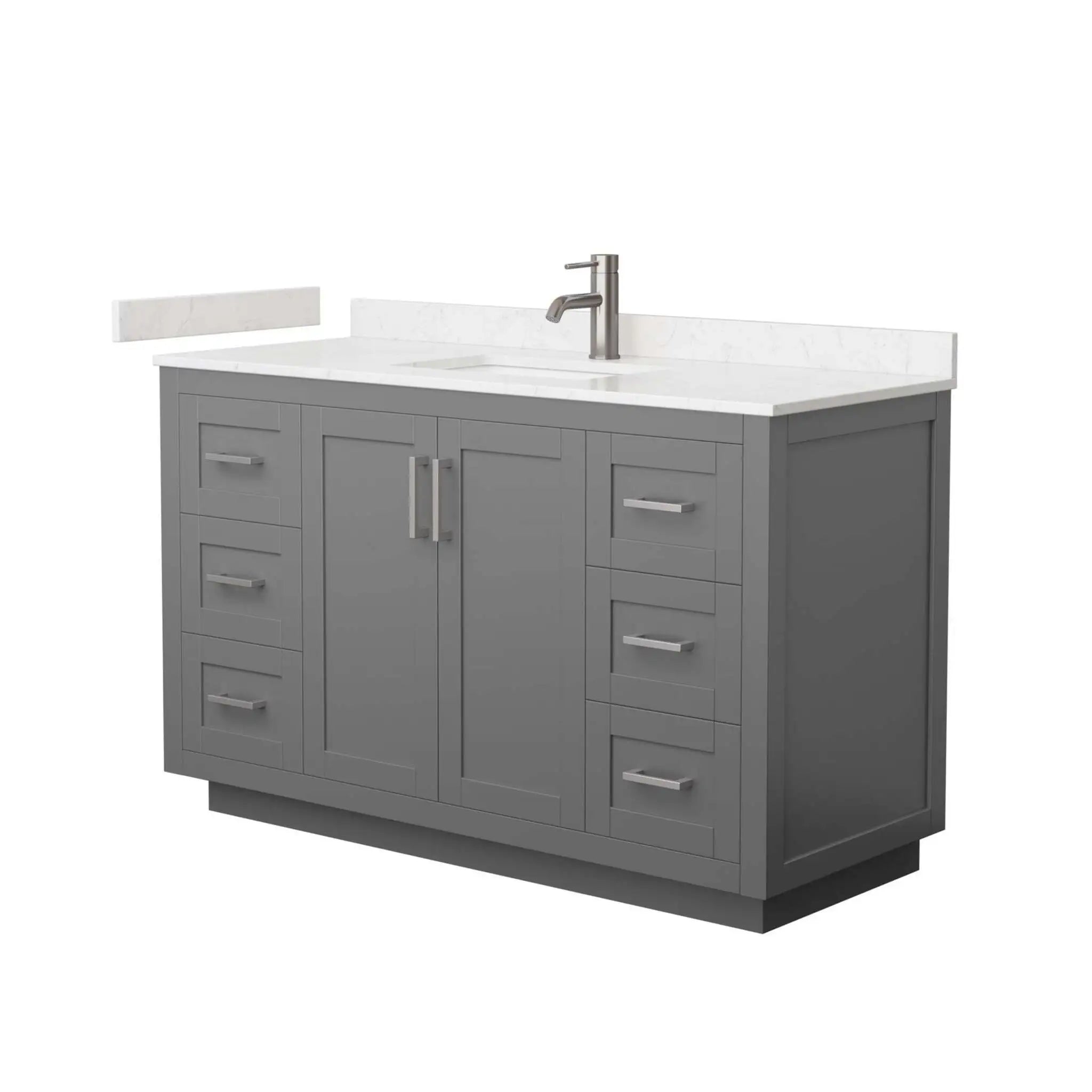 54" Miranda Single Bathroom Vanity in Dark Gray with Brushed Nickel Trim by Wyndham