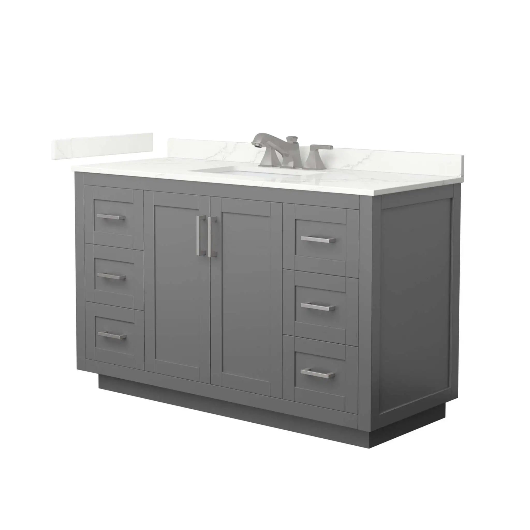 54" Miranda Single Bathroom Vanity in Dark Gray with Brushed Nickel Trim by Wyndham