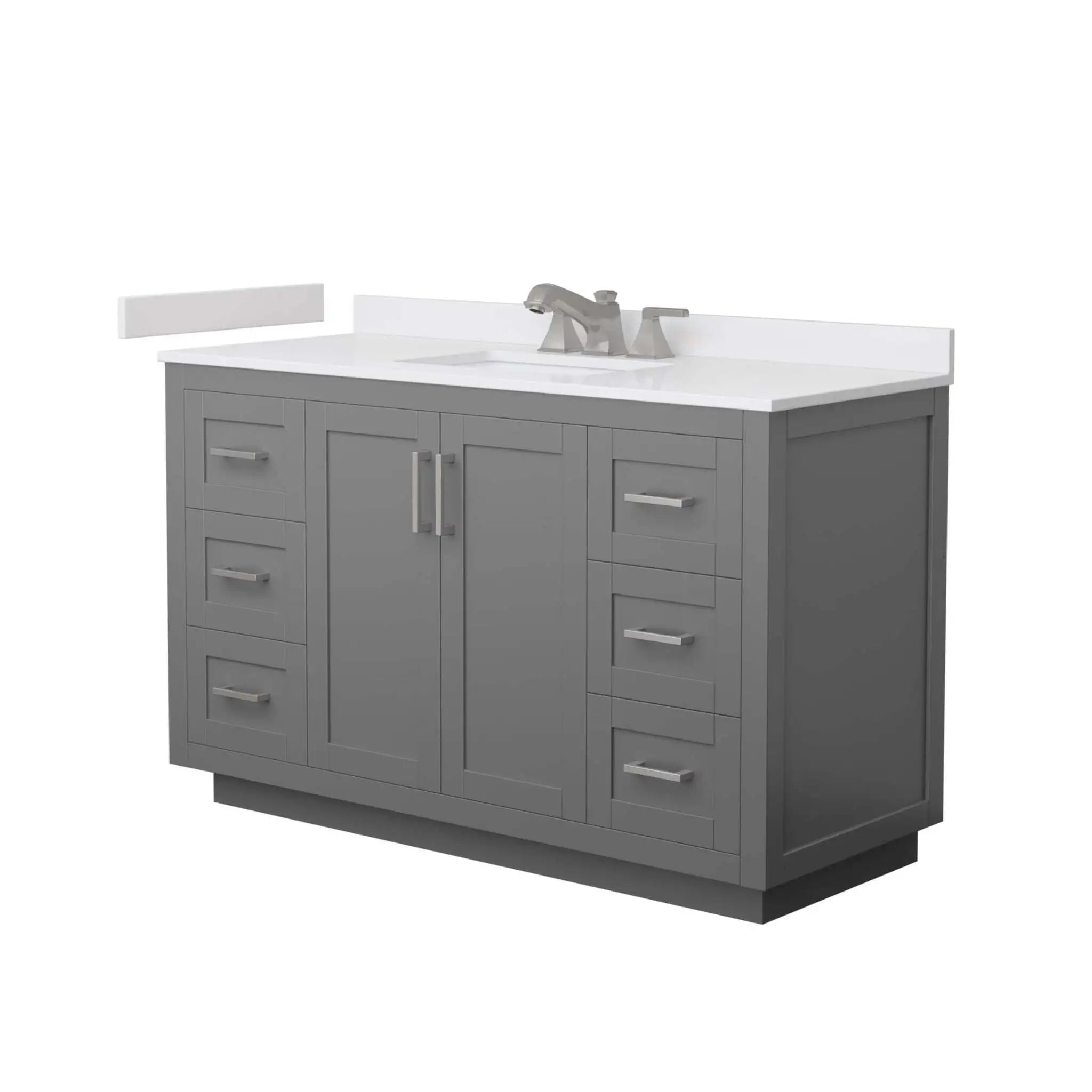 54" Miranda Single Bathroom Vanity in Dark Gray with Brushed Nickel Trim by Wyndham