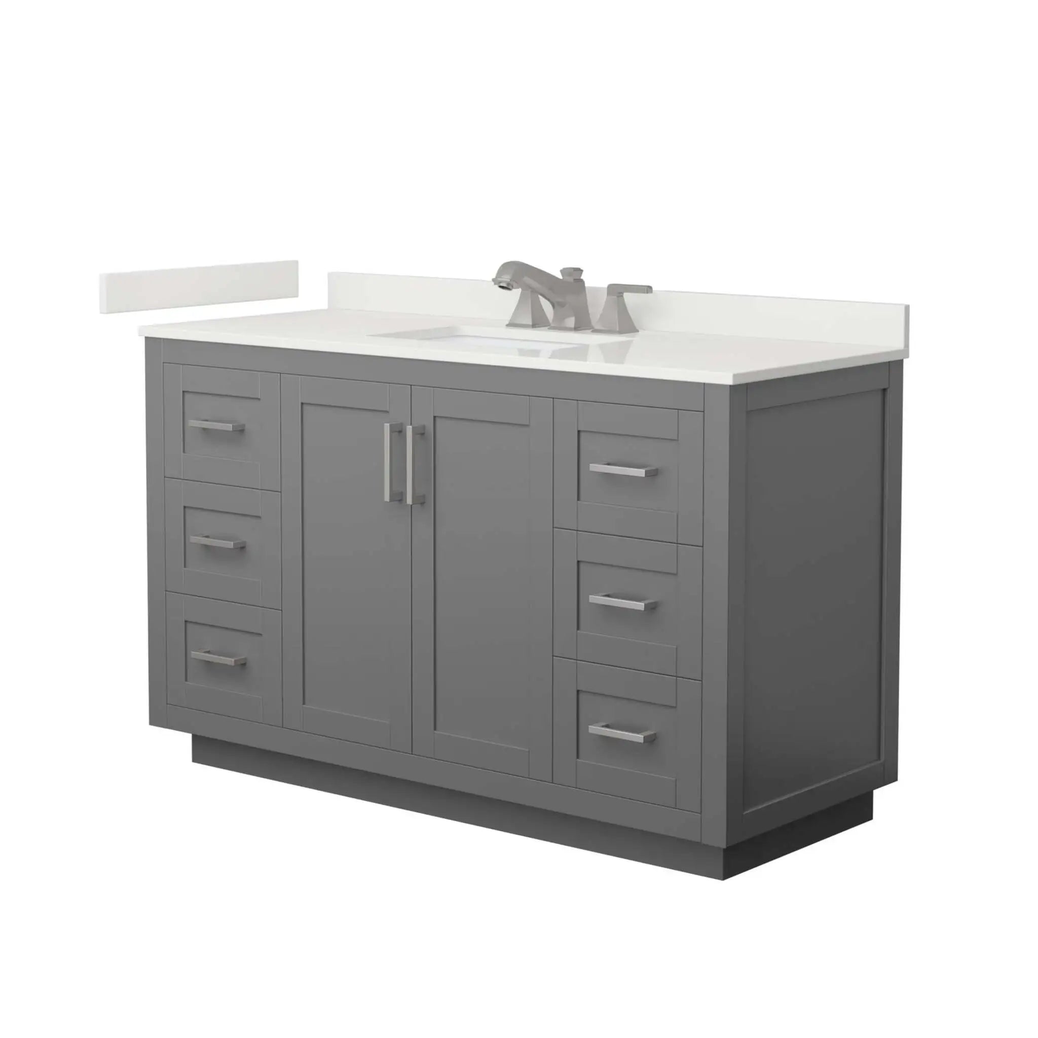 54" Miranda Single Bathroom Vanity in Dark Gray with Brushed Nickel Trim by Wyndham