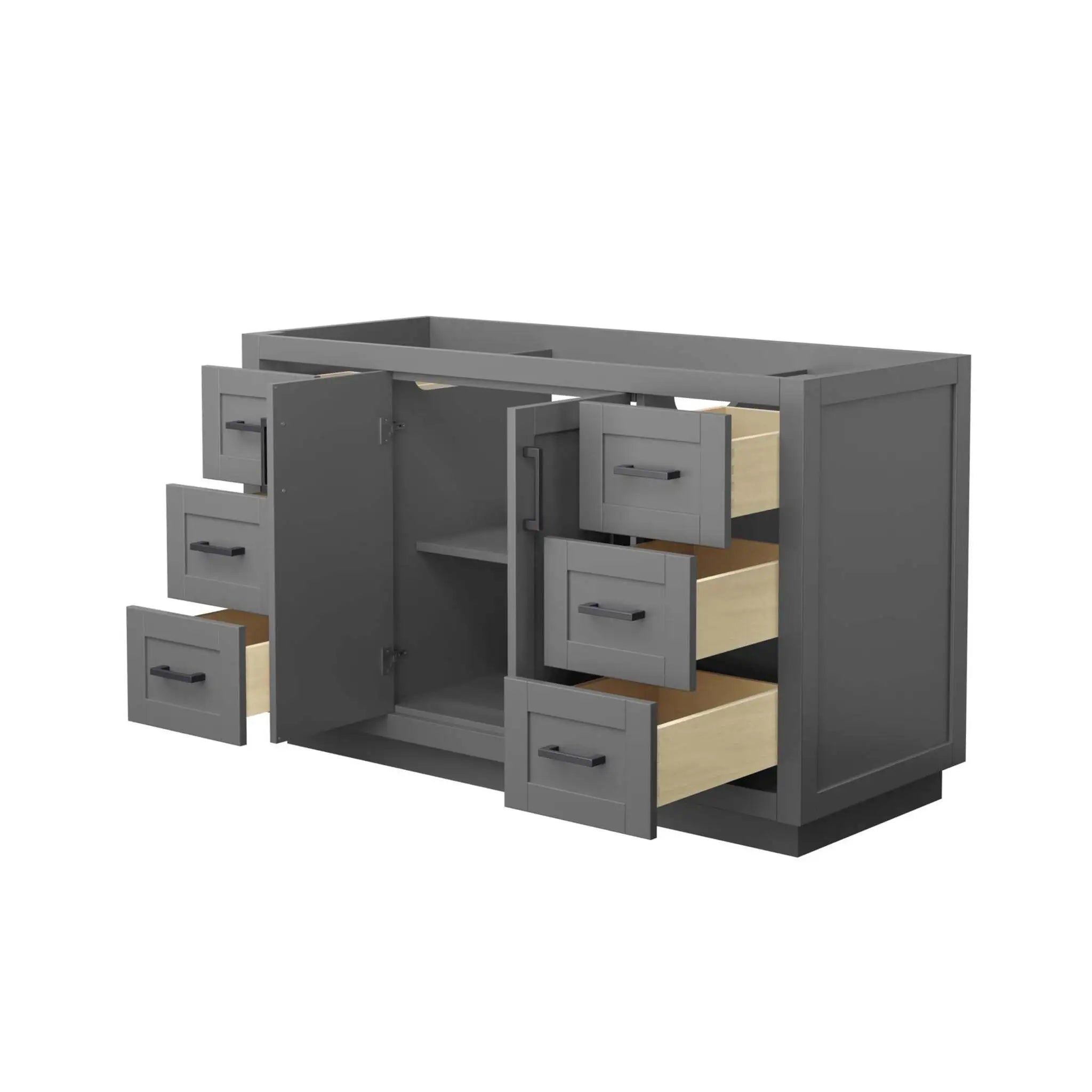 54" Miranda Single Bathroom Vanity in Dark Gray with Matte Black Trim by Wyndham