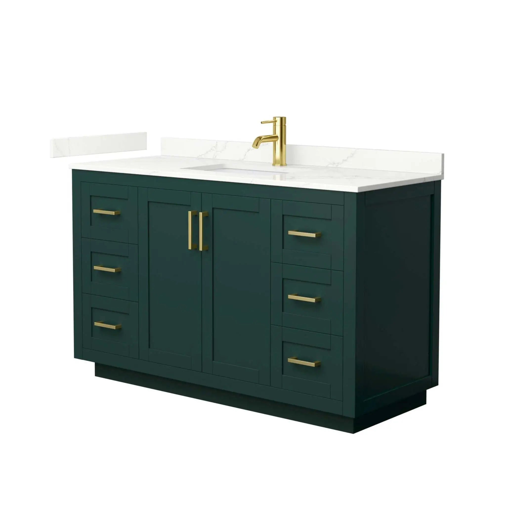 54" Miranda Single Bathroom Vanity in Green with Brushed Gold Trim by Wyndham