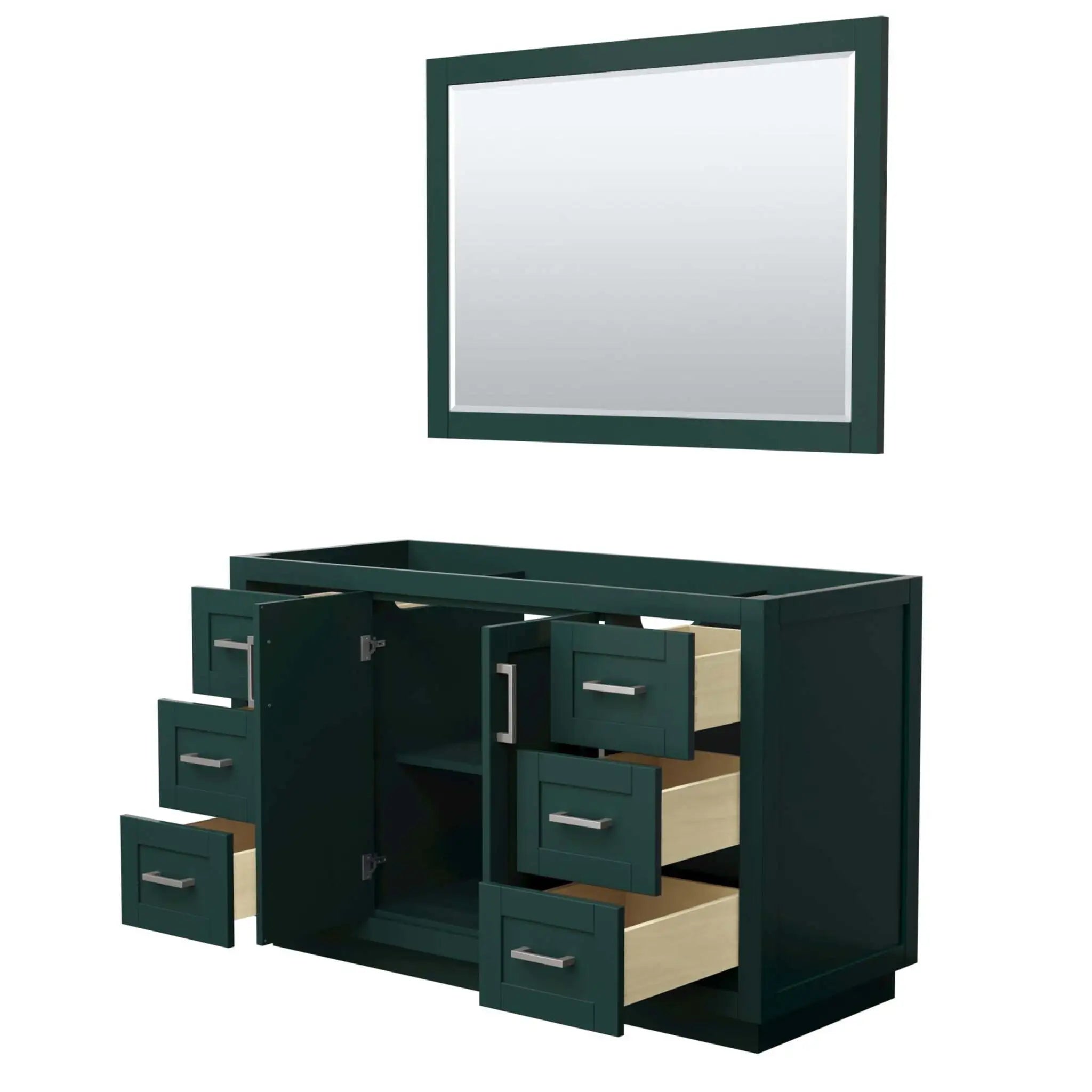 54" Miranda Single Bathroom Vanity in Green with Brushed Nickel Trim & 46" Mirror by Wyndham