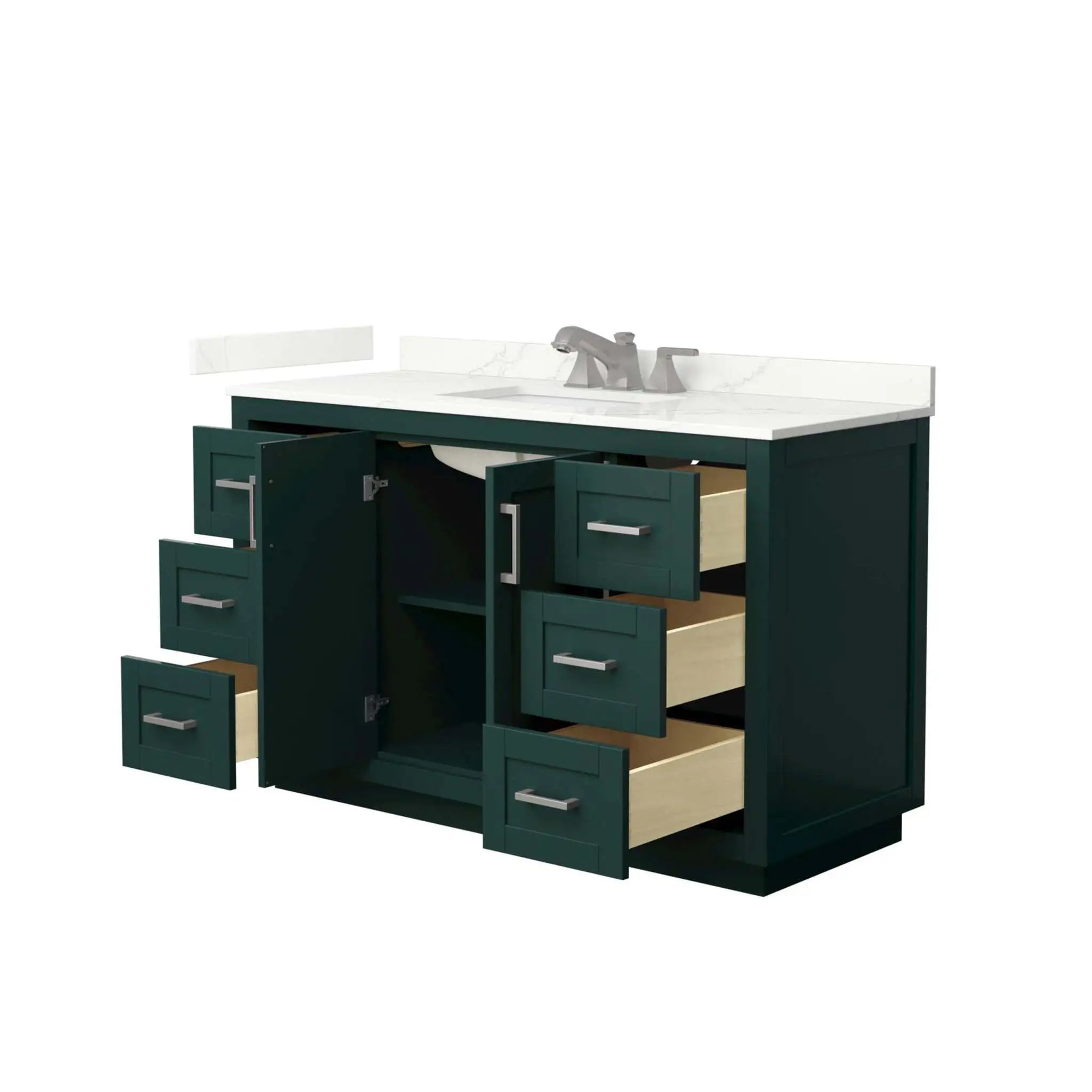 54" Miranda Single Bathroom Vanity in Green with Brushed Nickel Trim by Wyndham