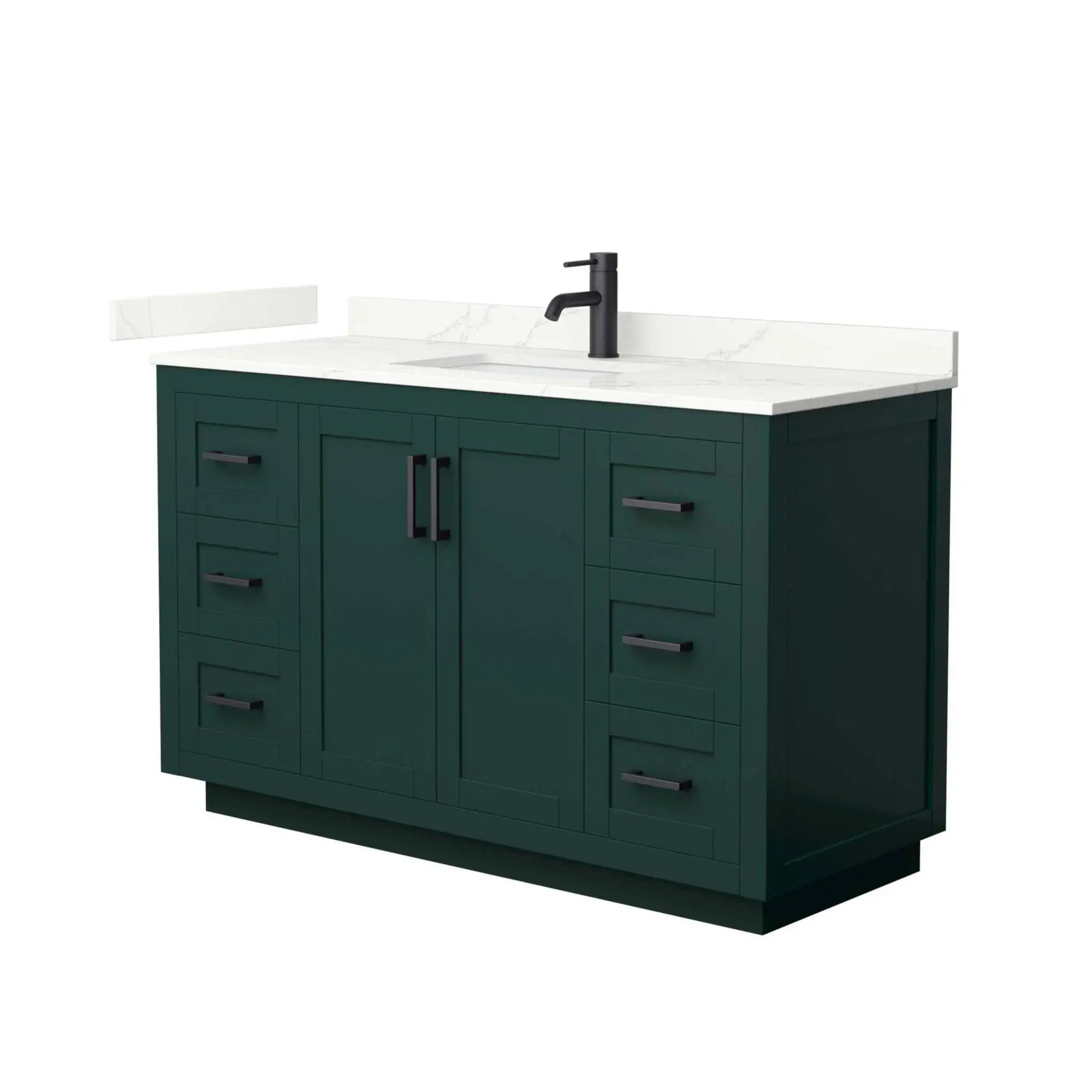 54" Miranda Single Bathroom Vanity in Green with Matte Black Trim by Wyndham