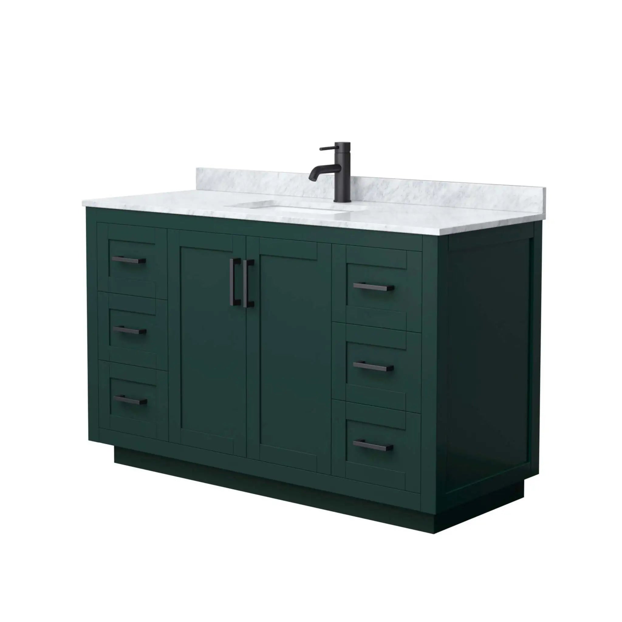 54" Miranda Single Bathroom Vanity in Green with Matte Black Trim by Wyndham