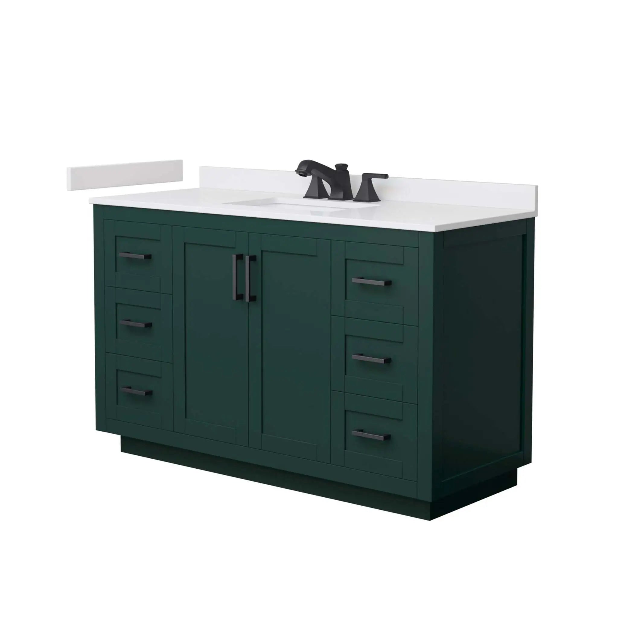 54" Miranda Single Bathroom Vanity in Green with Matte Black Trim by Wyndham