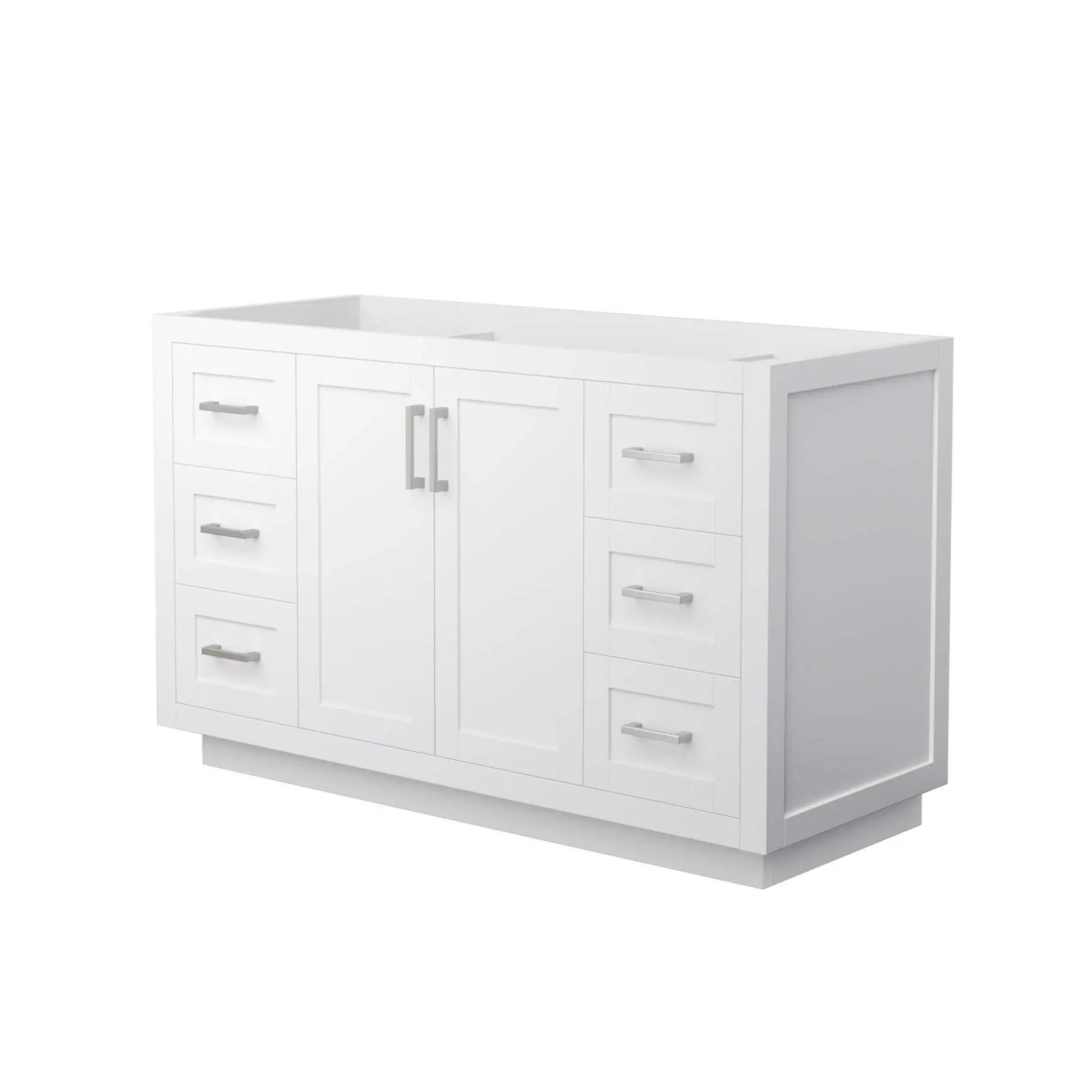54" Miranda Single Bathroom Vanity in White with Brushed Nickel Trim by Wyndham