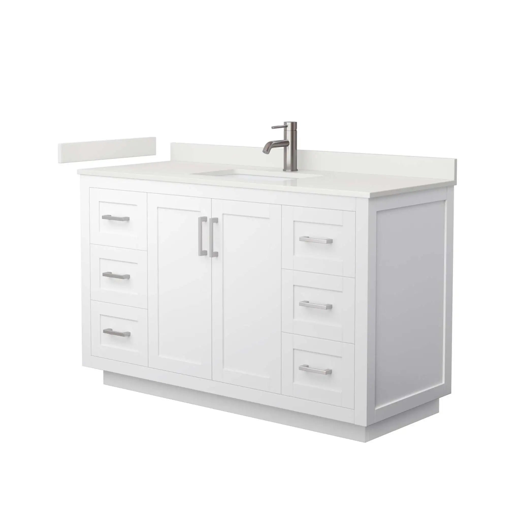 54" Miranda Single Bathroom Vanity in White with Brushed Nickel Trim by Wyndham