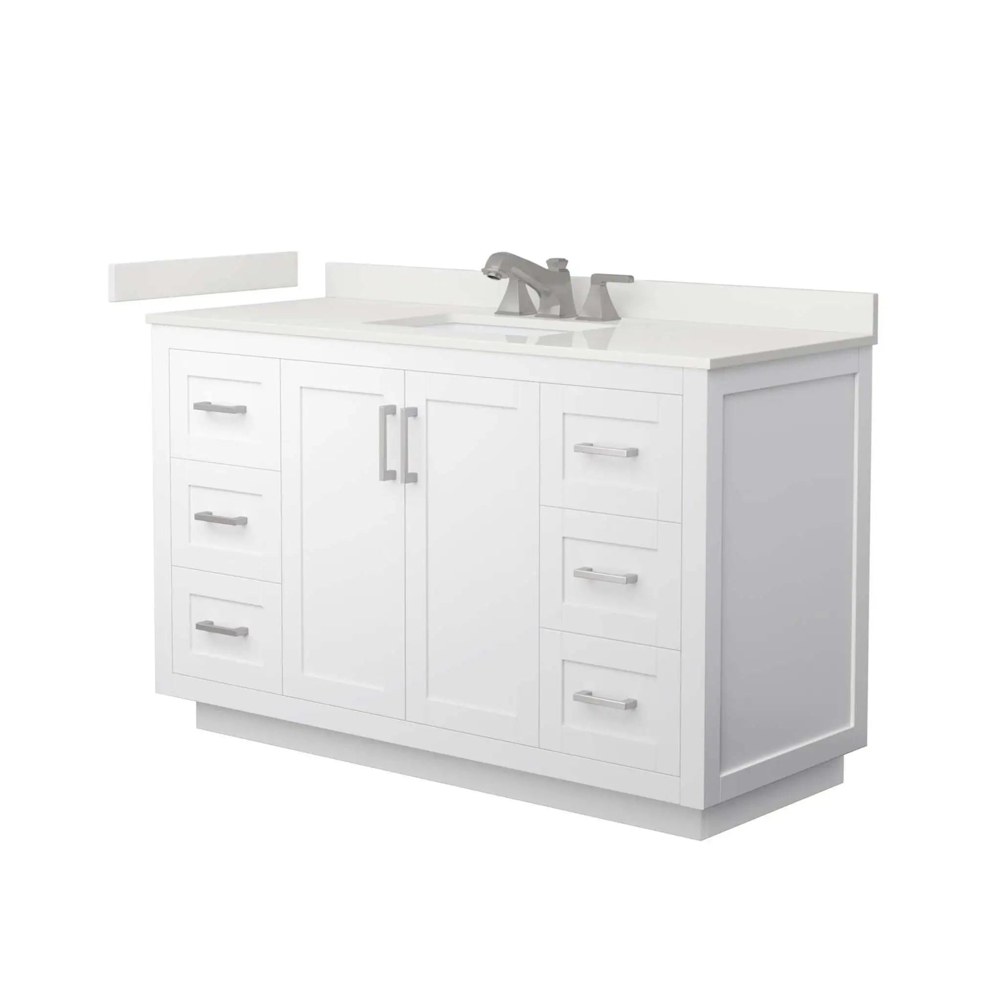 54" Miranda Single Bathroom Vanity in White with Brushed Nickel Trim by Wyndham