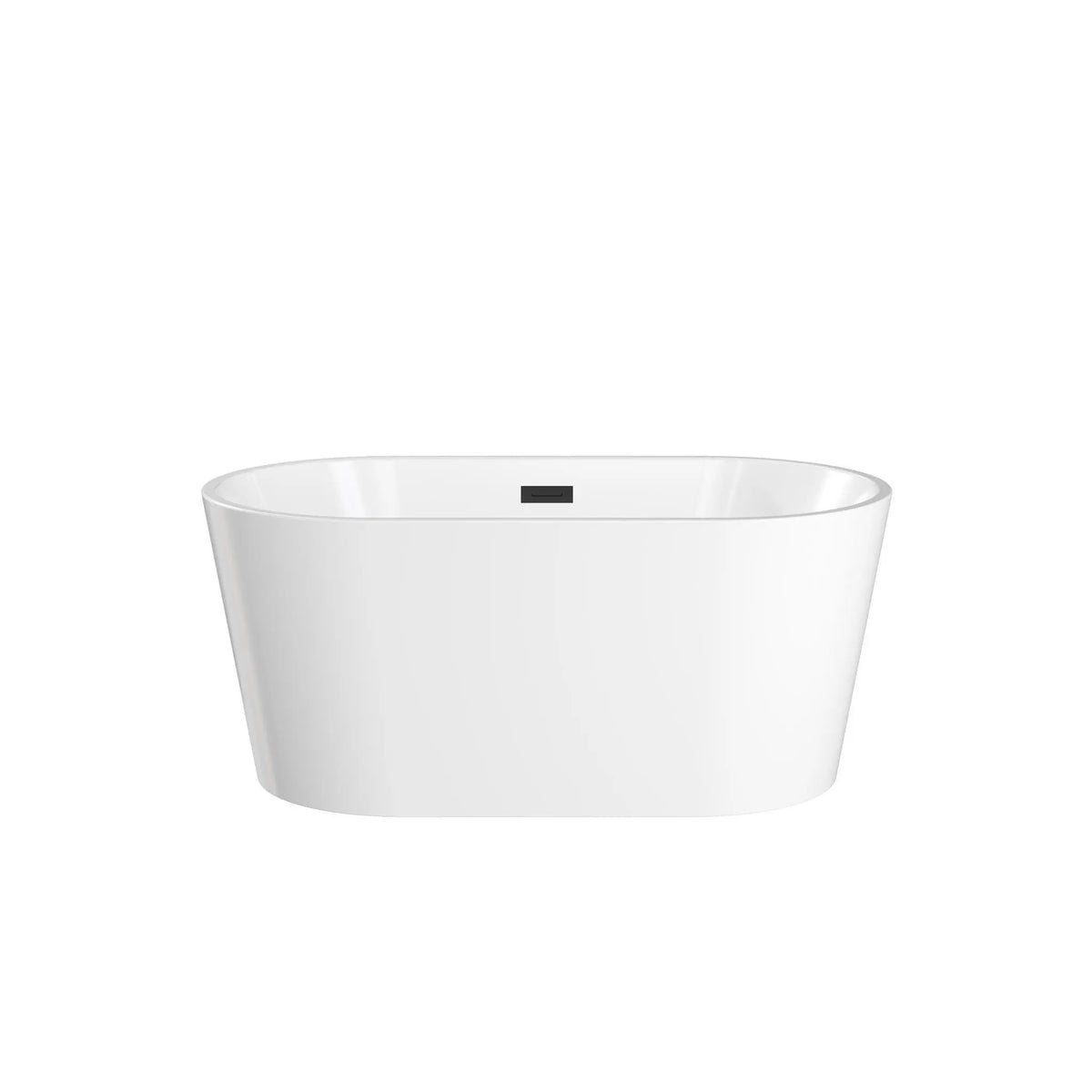 55" White Freestanding Bathtub with Matte Black Drain and Overflow Trim - Carissa by Wyndham (WCBTS101255MBTRIM) 2