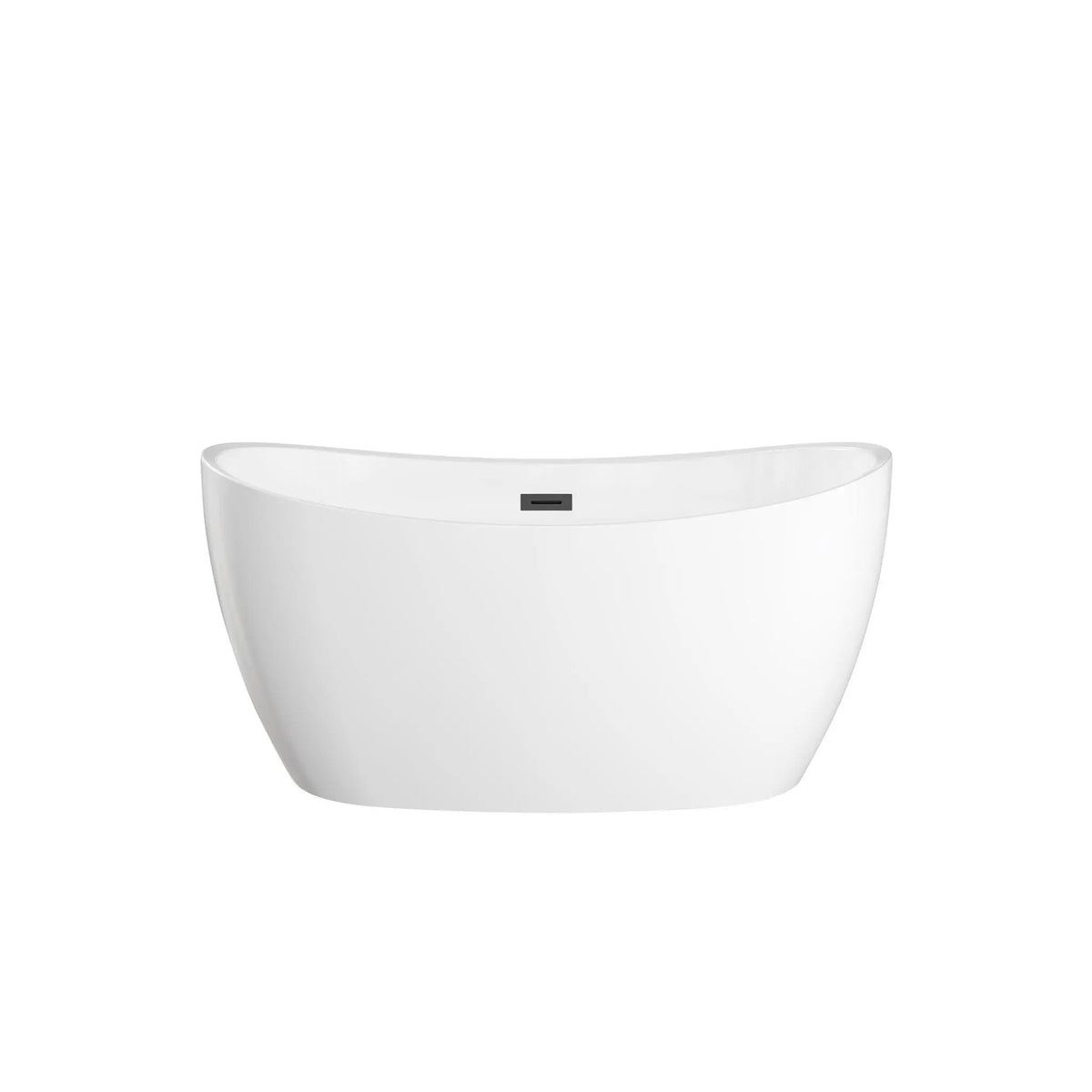 55" White Freestanding Bathtub with Matte Black Drain and Overflow Trim - Dorrit by Wyndham (WCBTS652055MBTRIM) 2