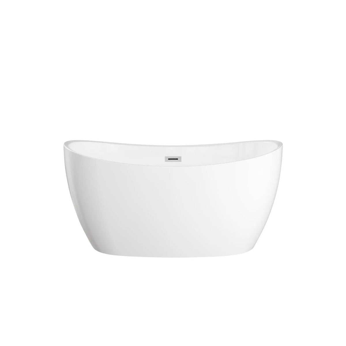 55" White Freestanding Bathtub with Polished Chrome Drain and Overflow Trim - Dorrit by Wyndham (WCBTS652055) 2