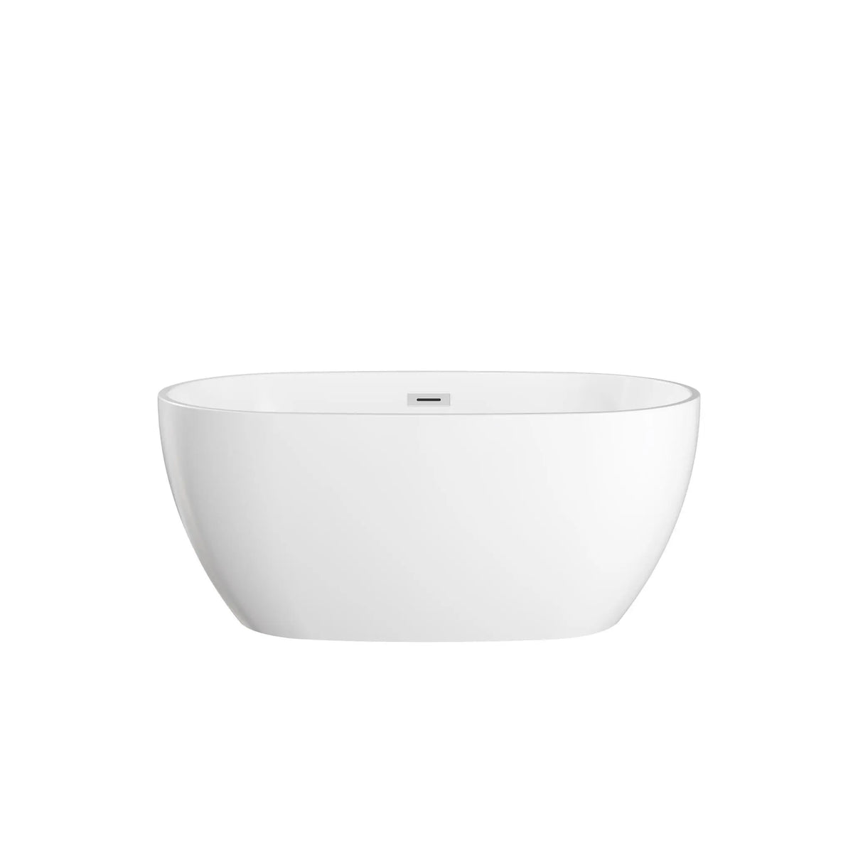 55" White Freestanding Bathtub with Polished Chrome Drain and Overflow Trim - Juno by Wyndham (WCBTS156155) 2