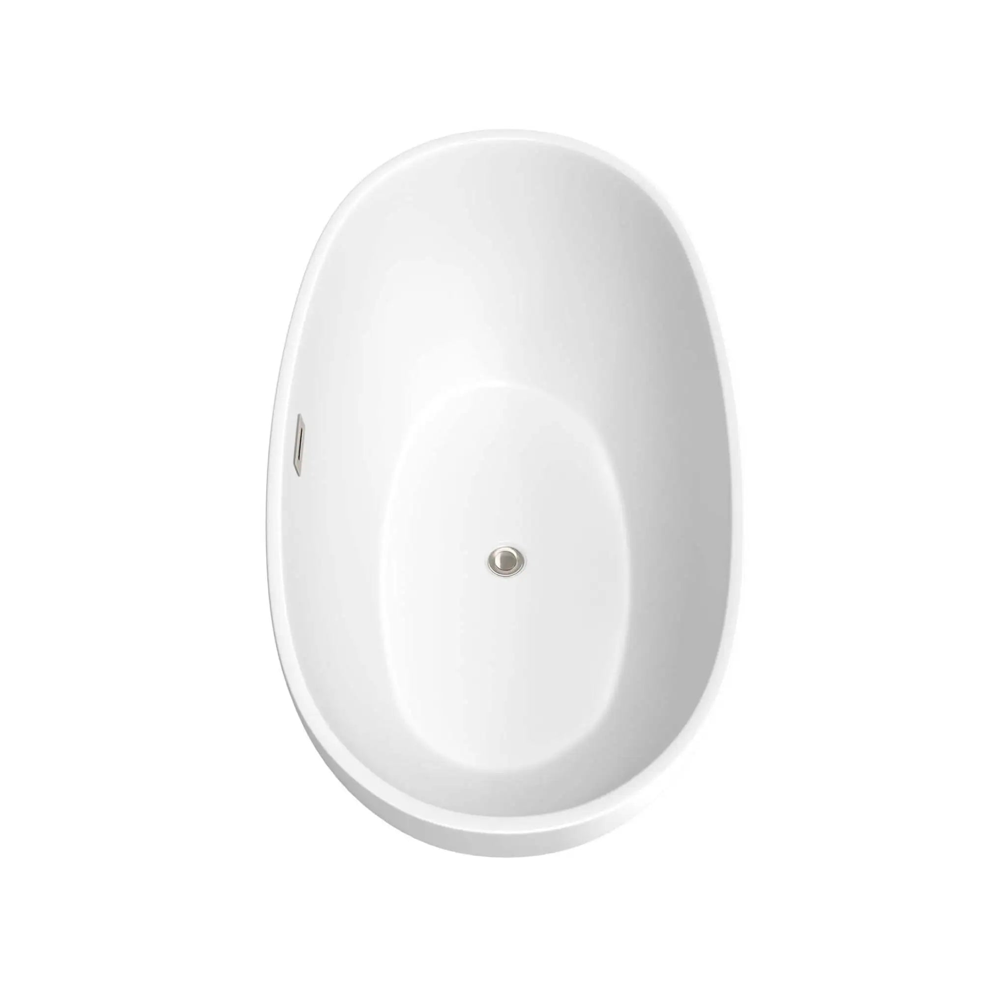 59" Matte White Freestanding Bathtub, Brushed Nickel Trim - Juno by Wyndham (WCBTE306159MWBNTRIM) image 3