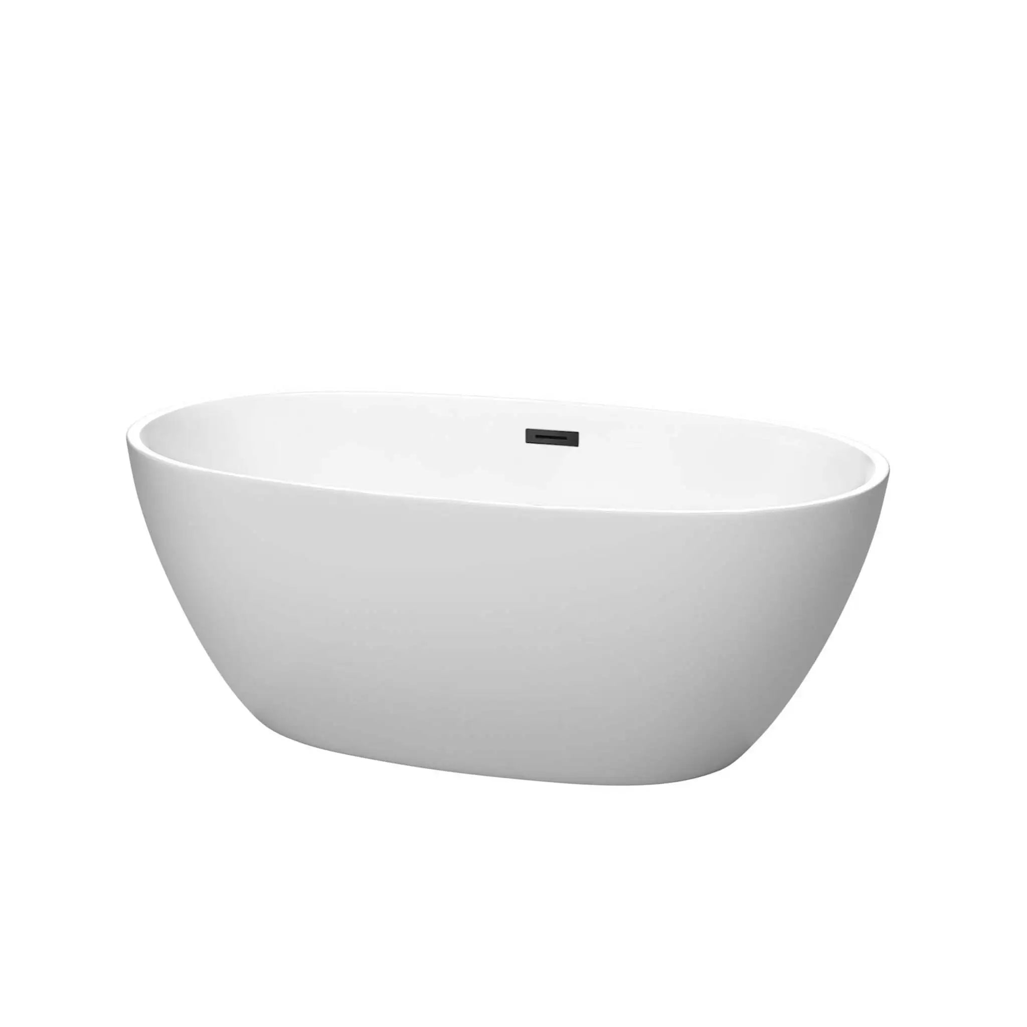 59" Matte White Freestanding Bathtub, Matte Black Trim - Juno by Wyndham (WCBTE306159MWMBTRIM) image