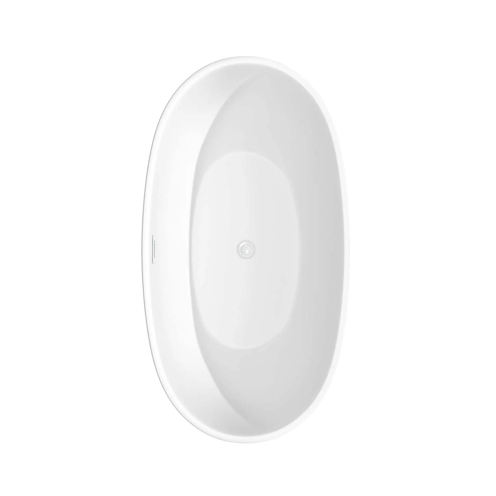 59" Matte White Freestanding Bathtub with Brushed Gold Faucet - Juno by Wyndham (WCBTE306159MWSWATPGD) image 4