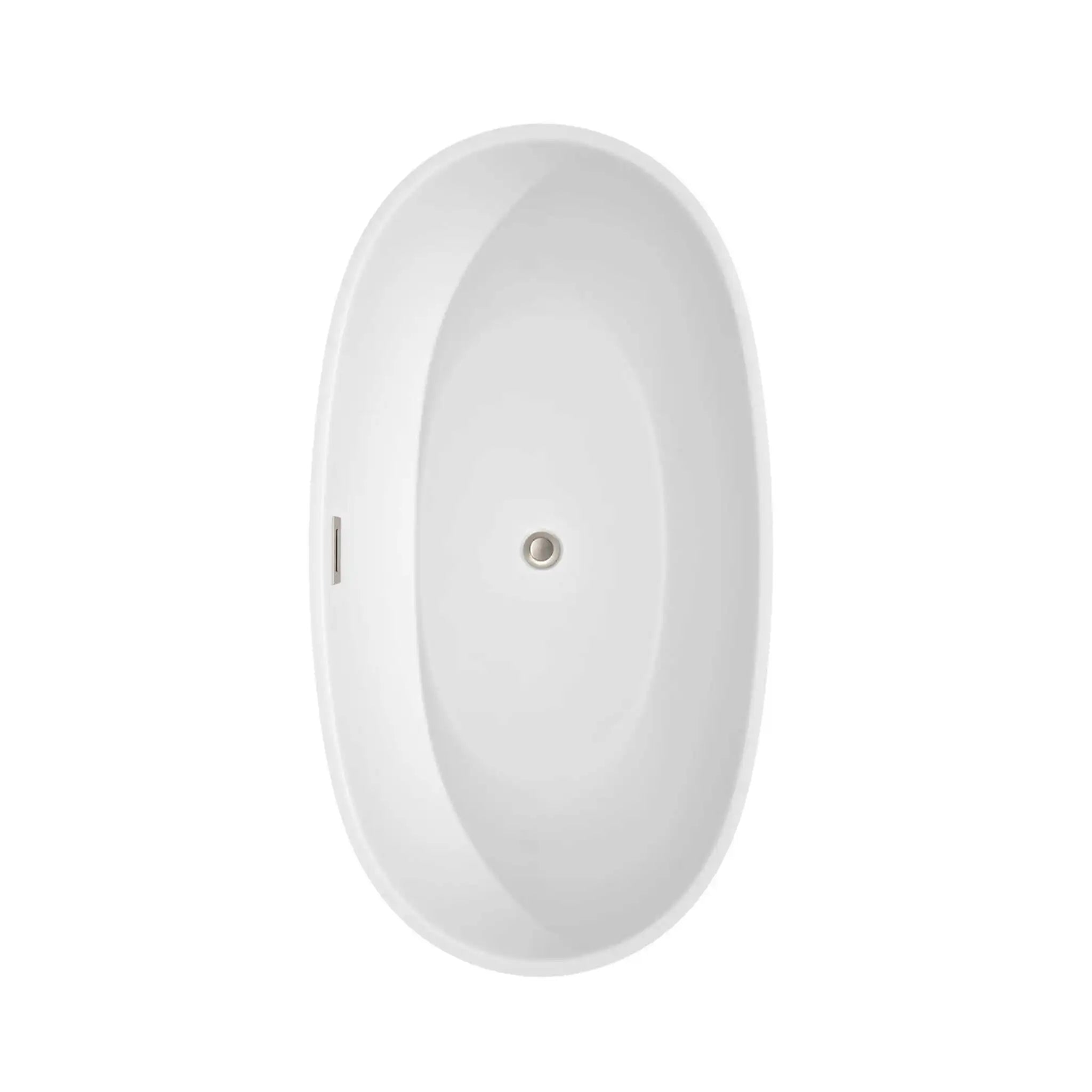 59" White Freestanding Bathtub, Brushed Nickel Trim - Juno by Wyndham (WCBTK156159BNTRIM) image 3