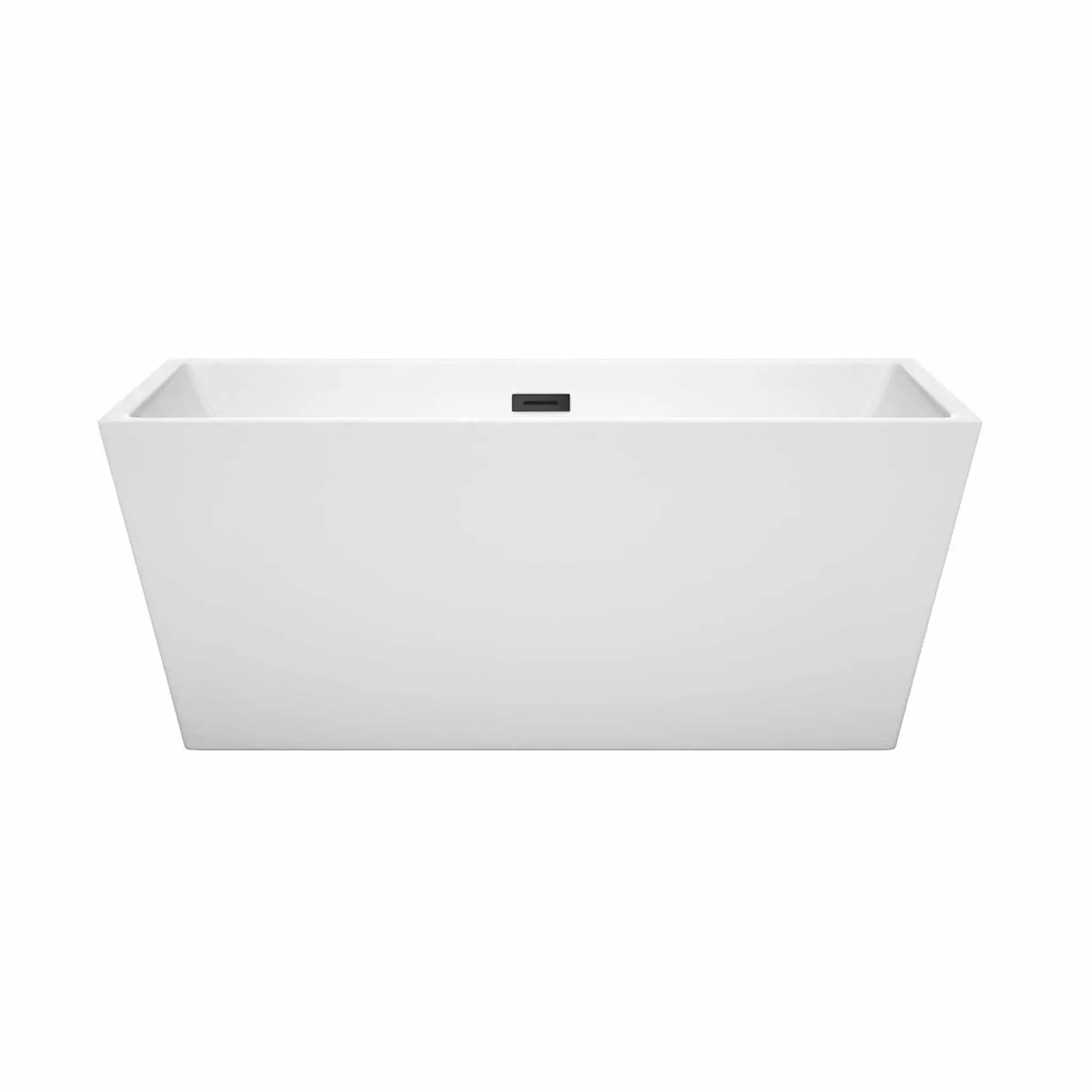 59" White Freestanding Bathtub, Matte Black Trim - Sara by Wyndham (WCBTK151459MBTRIM) image 2