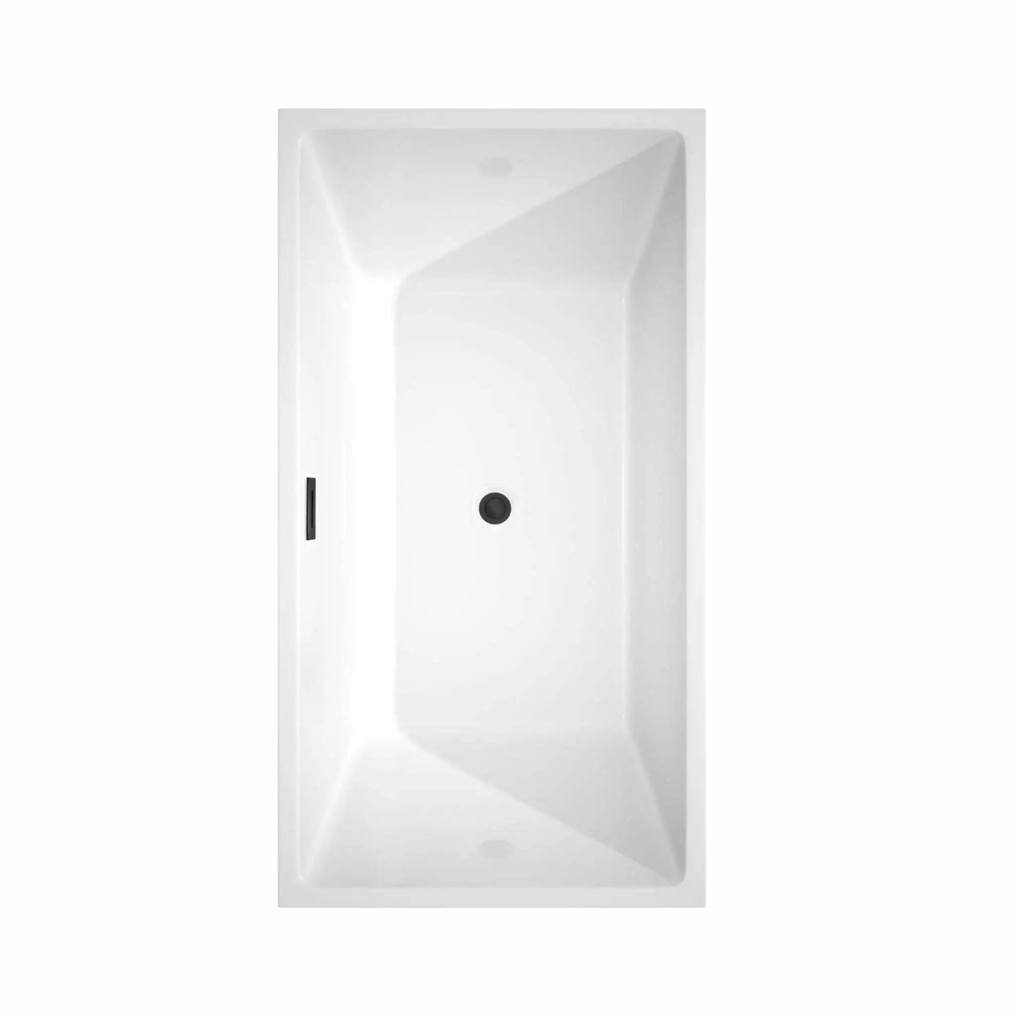 59" White Freestanding Bathtub, Matte Black Trim - Sara by Wyndham (WCBTK151459MBTRIM) image 3