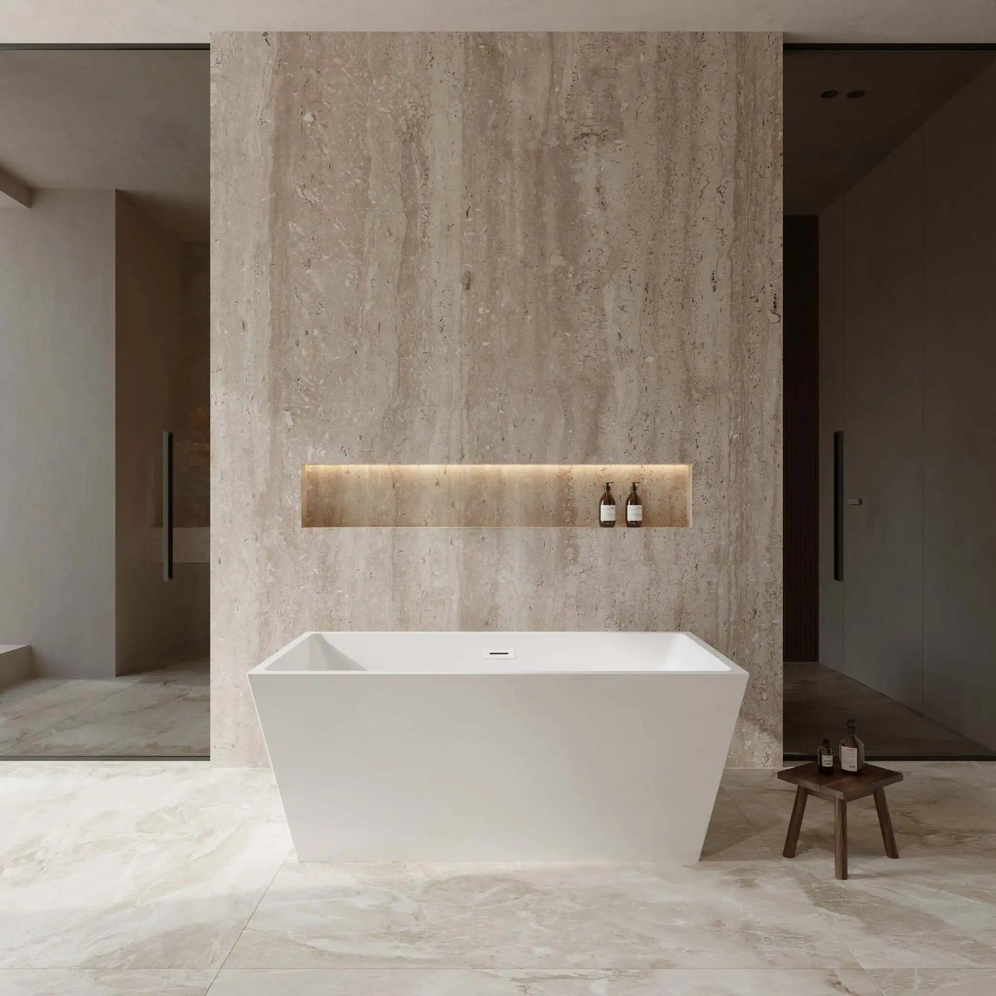 59" White Freestanding Bathtub - Sara by Wyndham (WCBTK151459SWTRIM) image 1