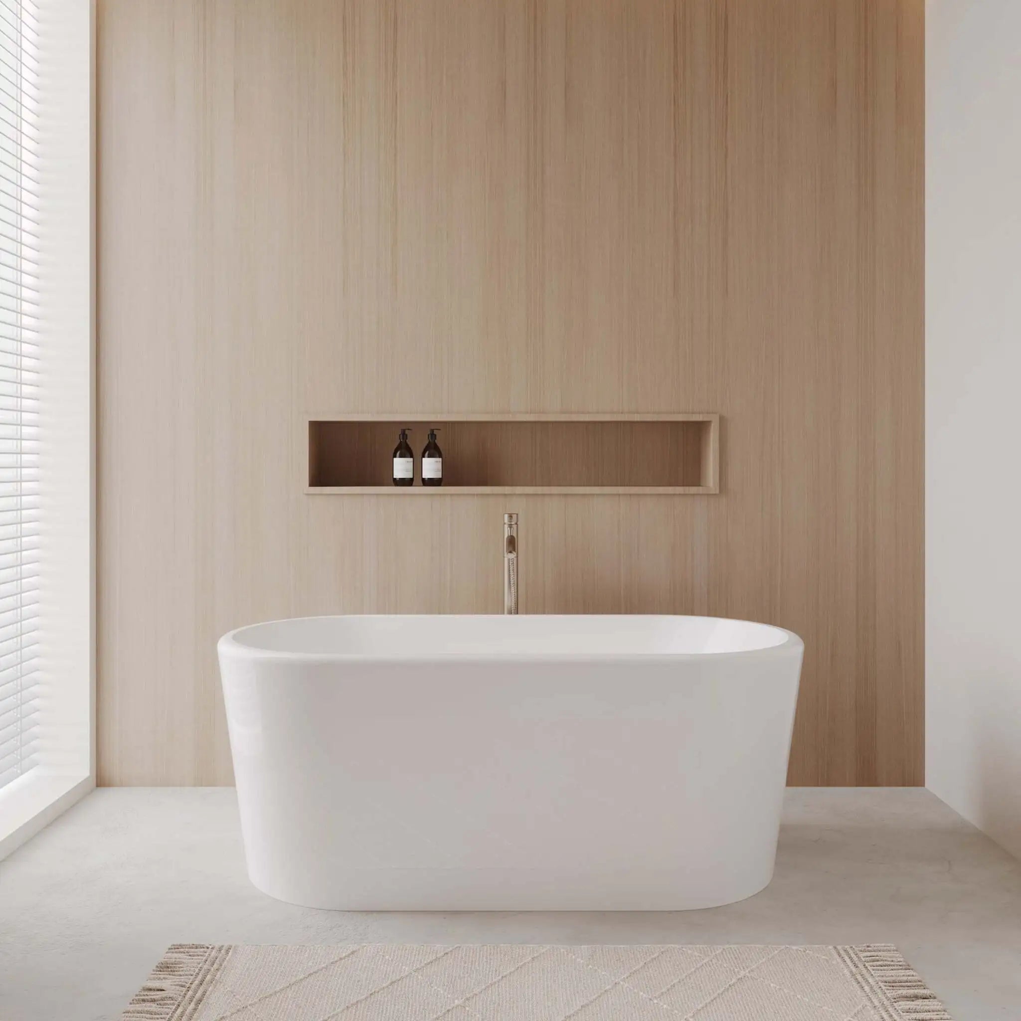 59" White Freestanding Bathtub - Ursula by Wyndham (WCBTK151159SWTRIM) image 1
