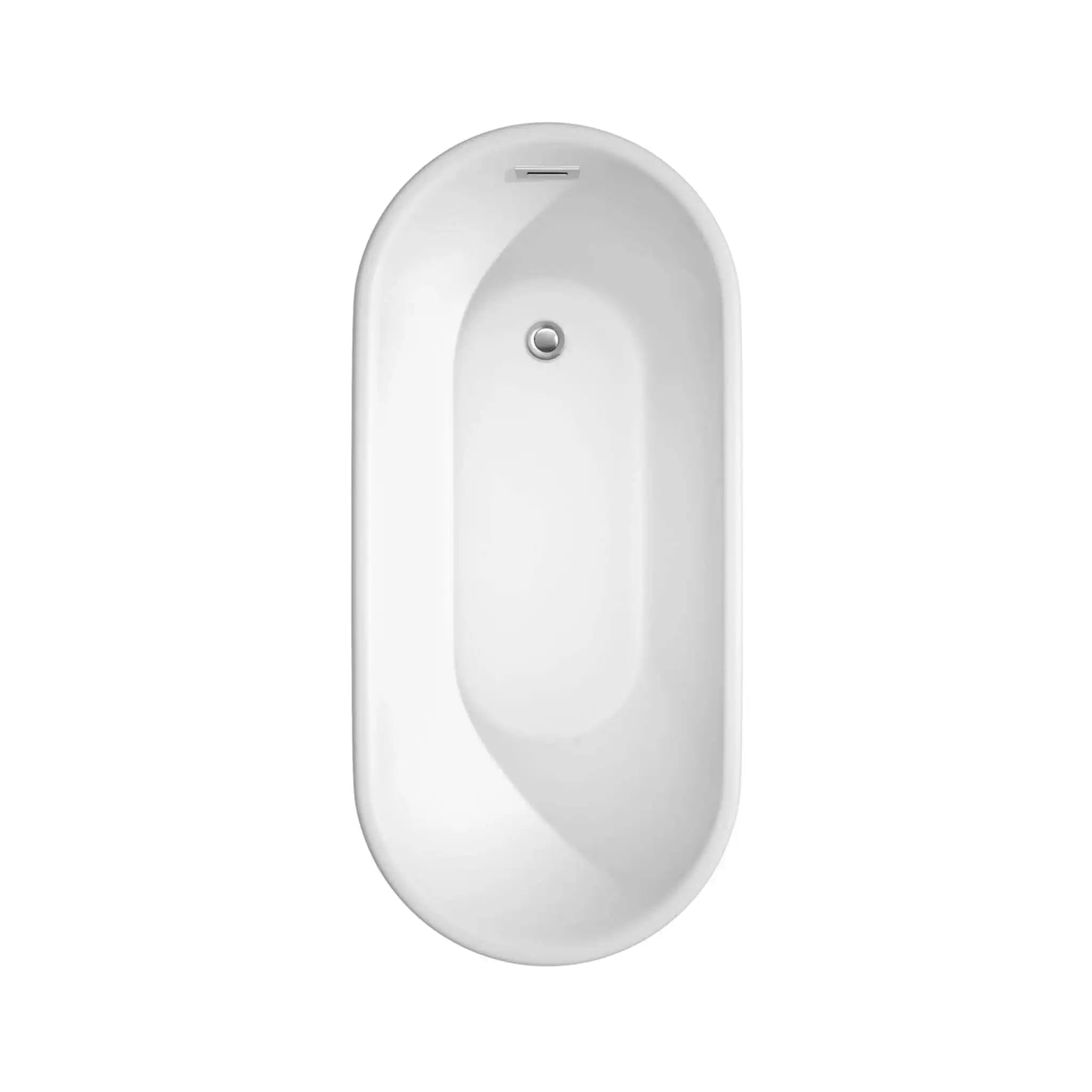 59" White Freestanding Bathtub with Brushed Gold Faucet - Ursula by Wyndham (WCBTK151159PCATPGD) image 4