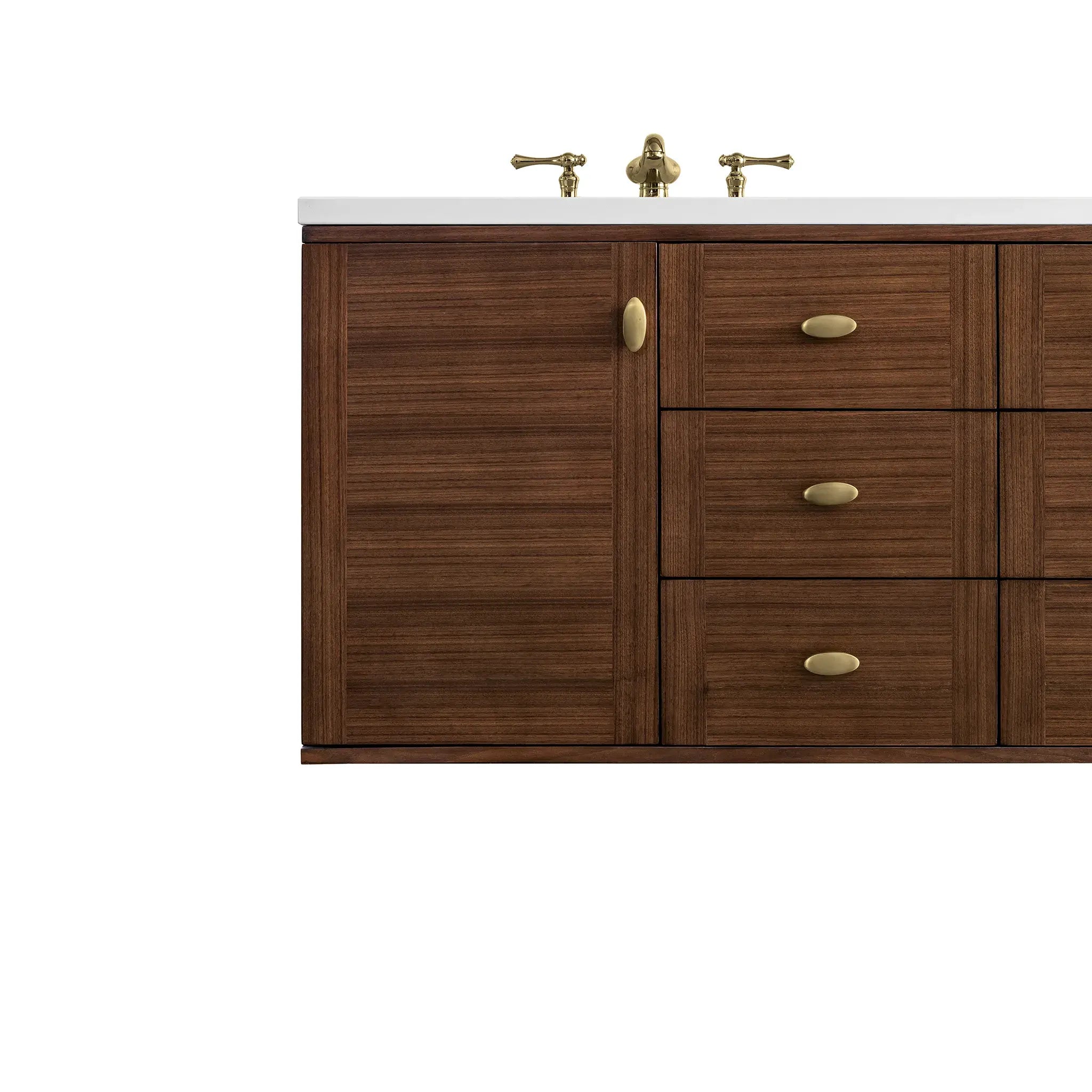 60" Amberly Double Vanity in Mid-Century Walnut w/FreePower Wireless Charger-Cabinet Only-Not Available image 12