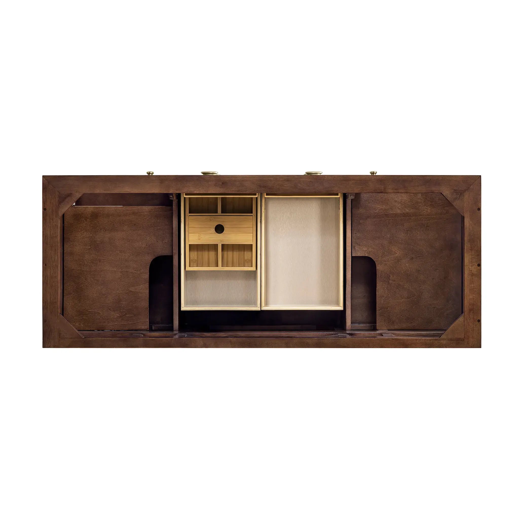 60" Amberly Double Vanity in Mid-Century Walnut w/FreePower Wireless Charger-Cabinet Only-Not Available image 2