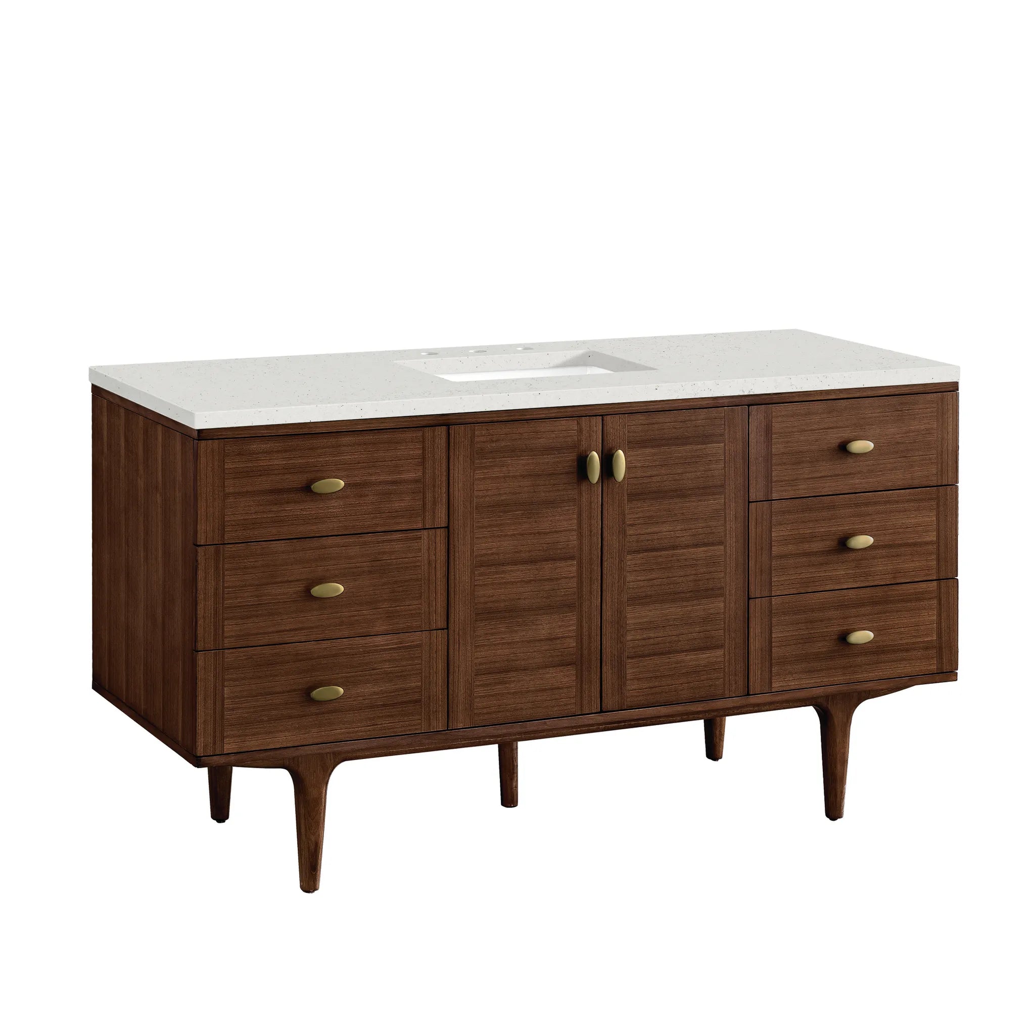 60" Amberly Single Vanity in Mid-Century Walnut-Lime Delight Silestone-8" Widespread image 9