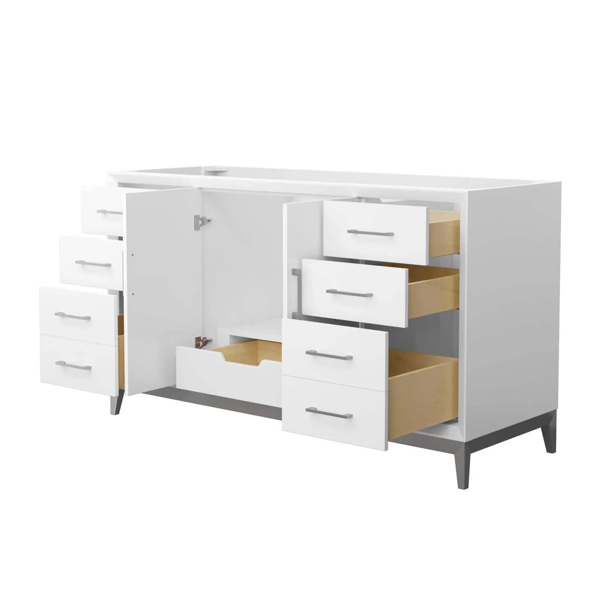 60" Amici Single Bathroom Vanity in White with Brushed Nickel Trim by Wyndham