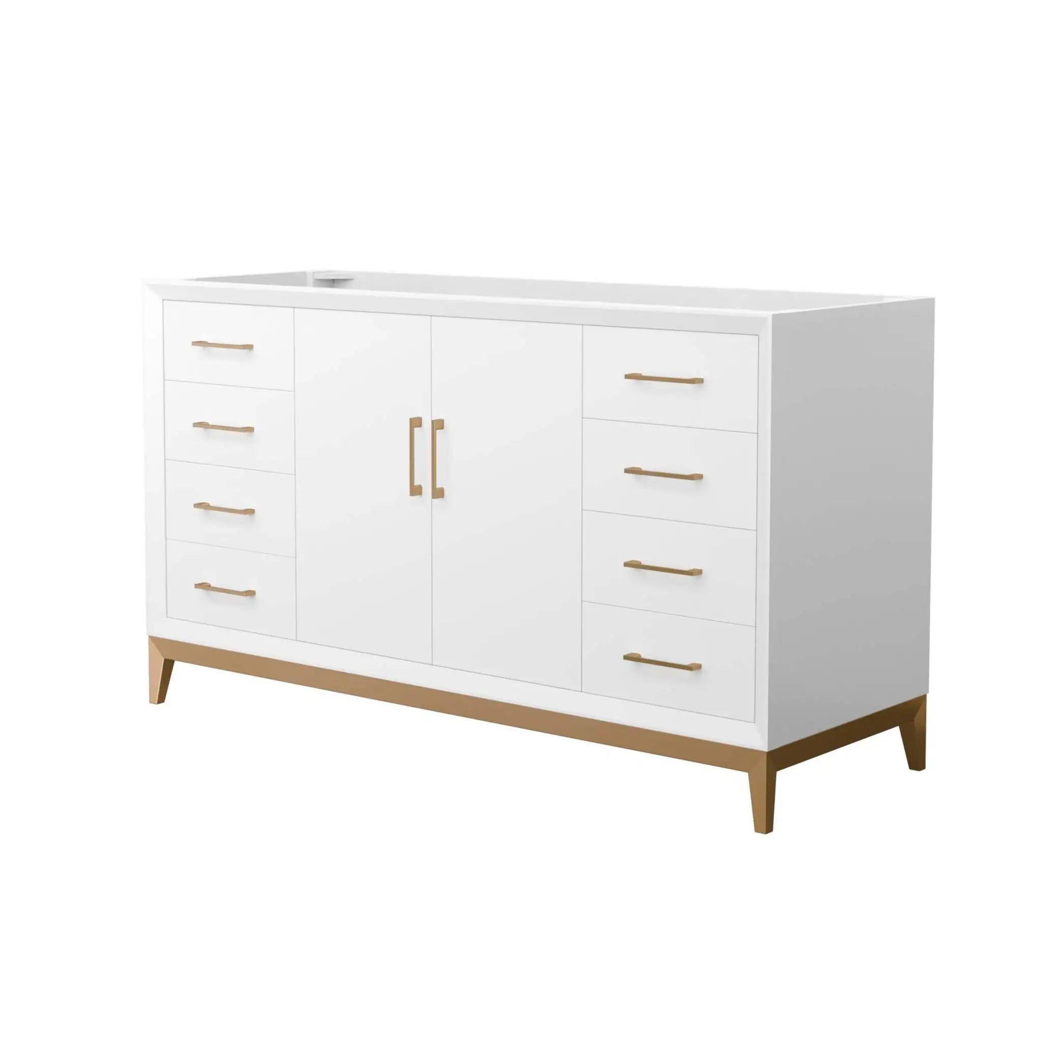 60" Amici Single Bathroom Vanity in White with Satin Bronze Trim by Wyndham