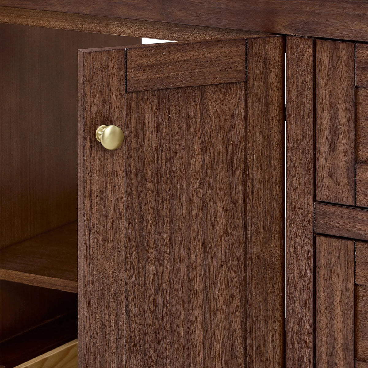 60" Avery Single Bathroom Vanity Dark Walnut Brushed Gold Trim by wyndham 4