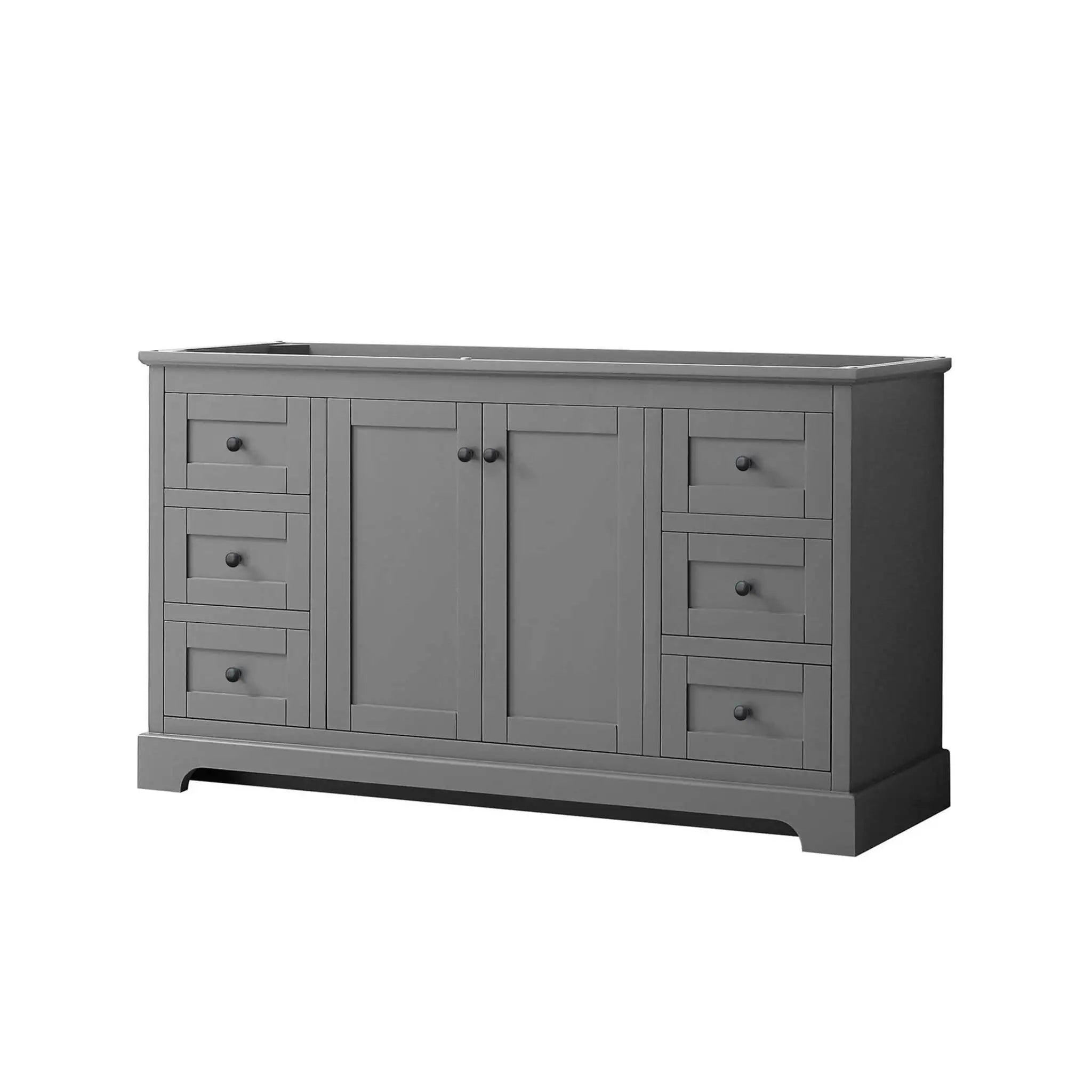 60" Avery Single Bathroom Vanity in Dark Gray with Matte Black Trim by Wyndham