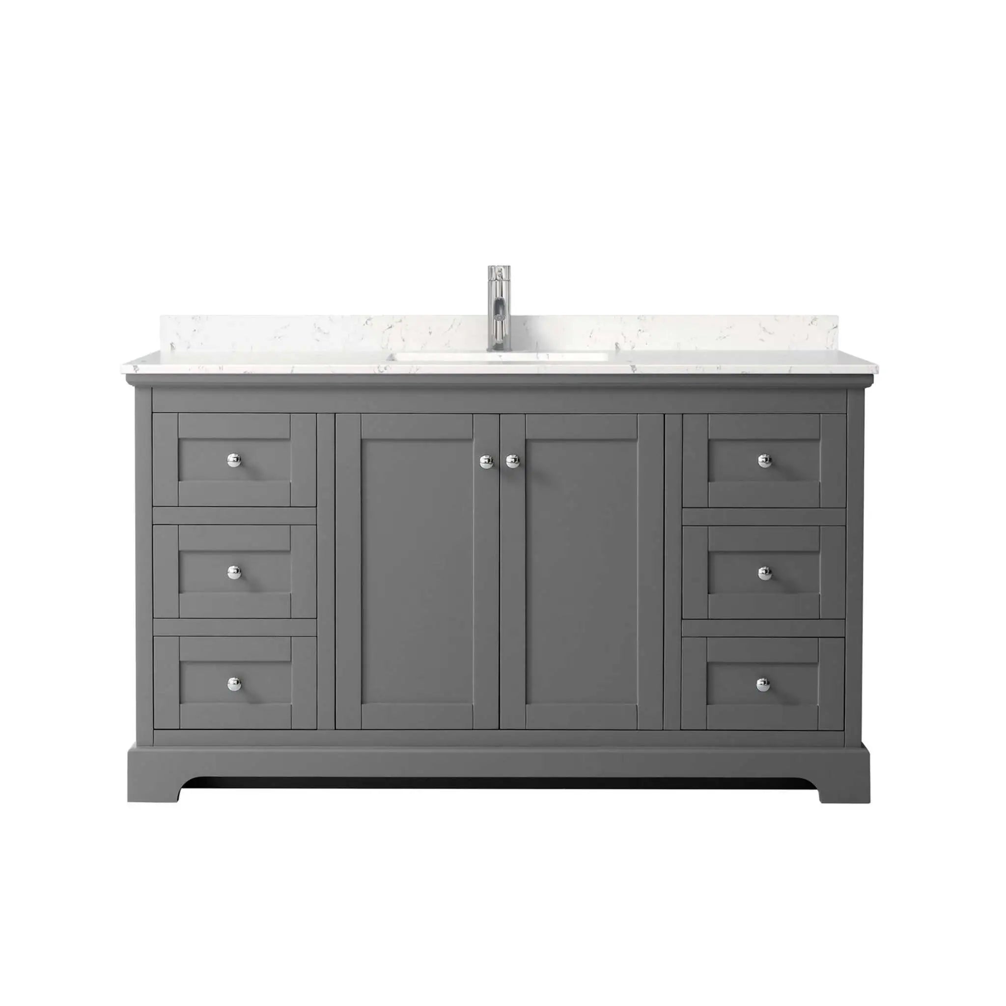 60" Avery Single Bathroom Vanity in Dark Gray with Polished Chrome Trim by Wyndham