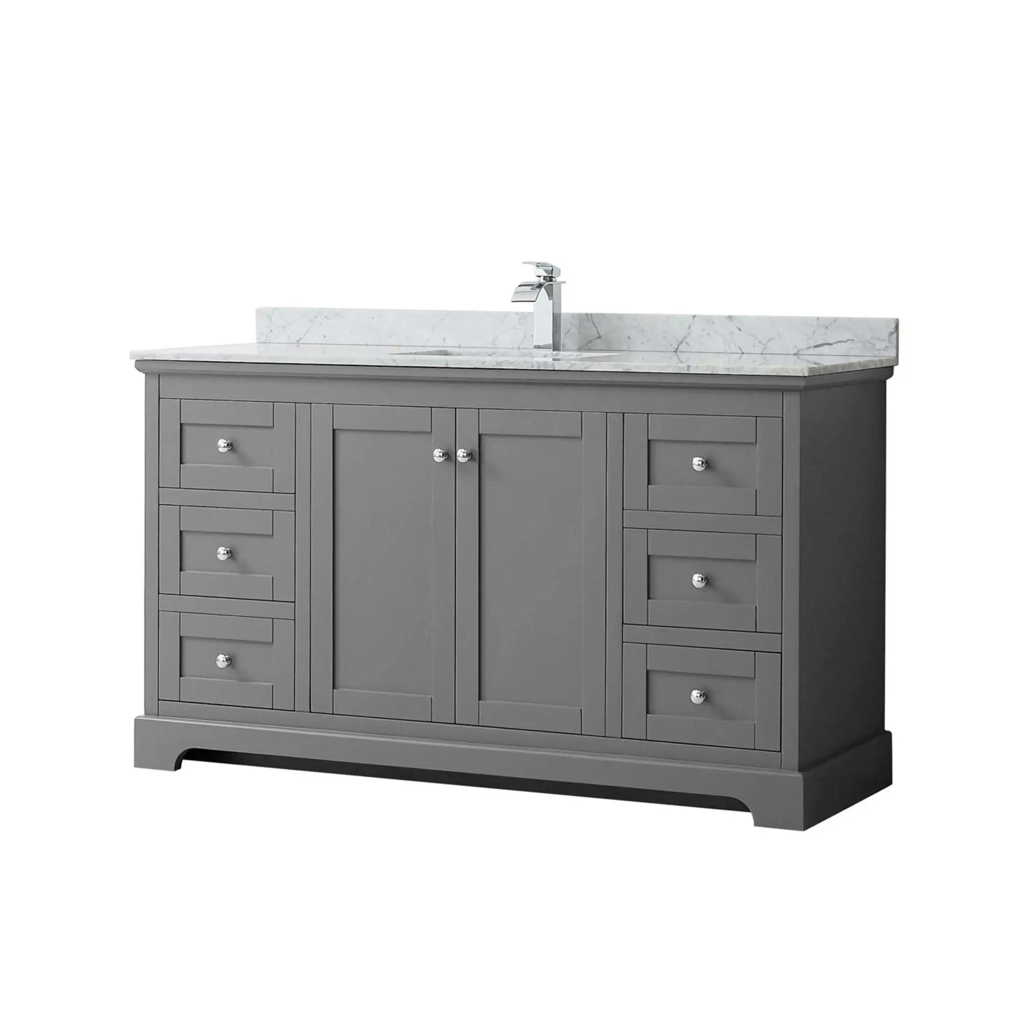 60" Avery Single Bathroom Vanity in Dark Gray with Polished Chrome Trim by Wyndham