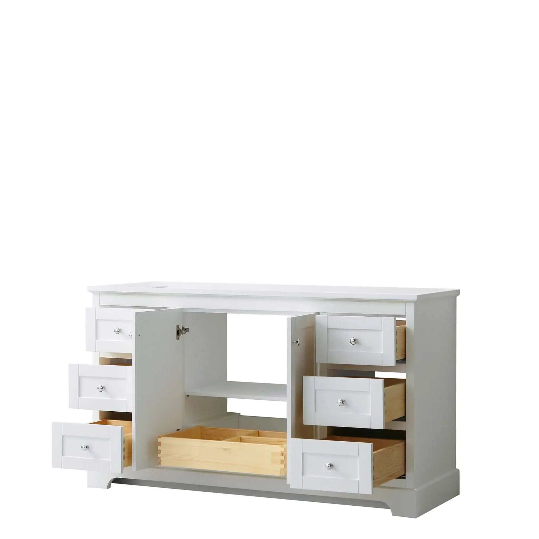 60" Avery Single Bathroom Vanity in White with Polished Chrome Trim by Wyndham