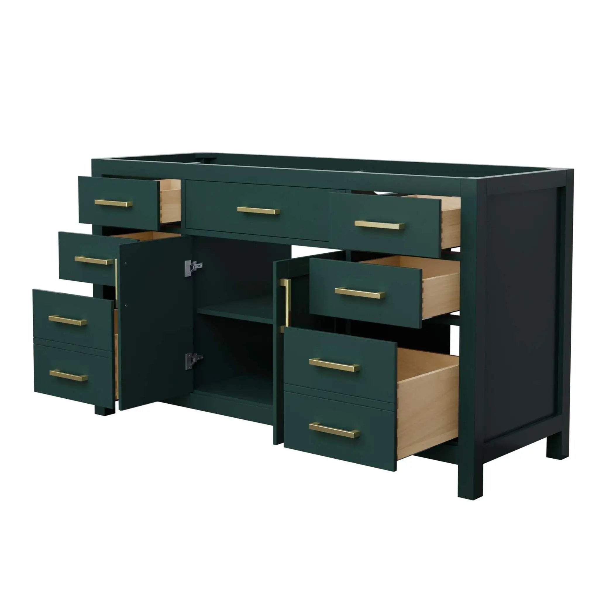 60" Beckett Single Bathroom Vanity in Green with Brushed Gold Trim by Wyndham