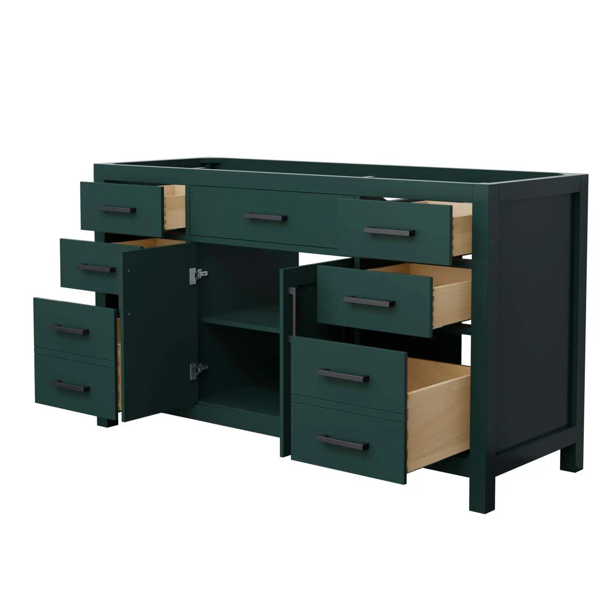 60" Beckett Single Bathroom Vanity in Green with Matte Black Trim by Wyndham