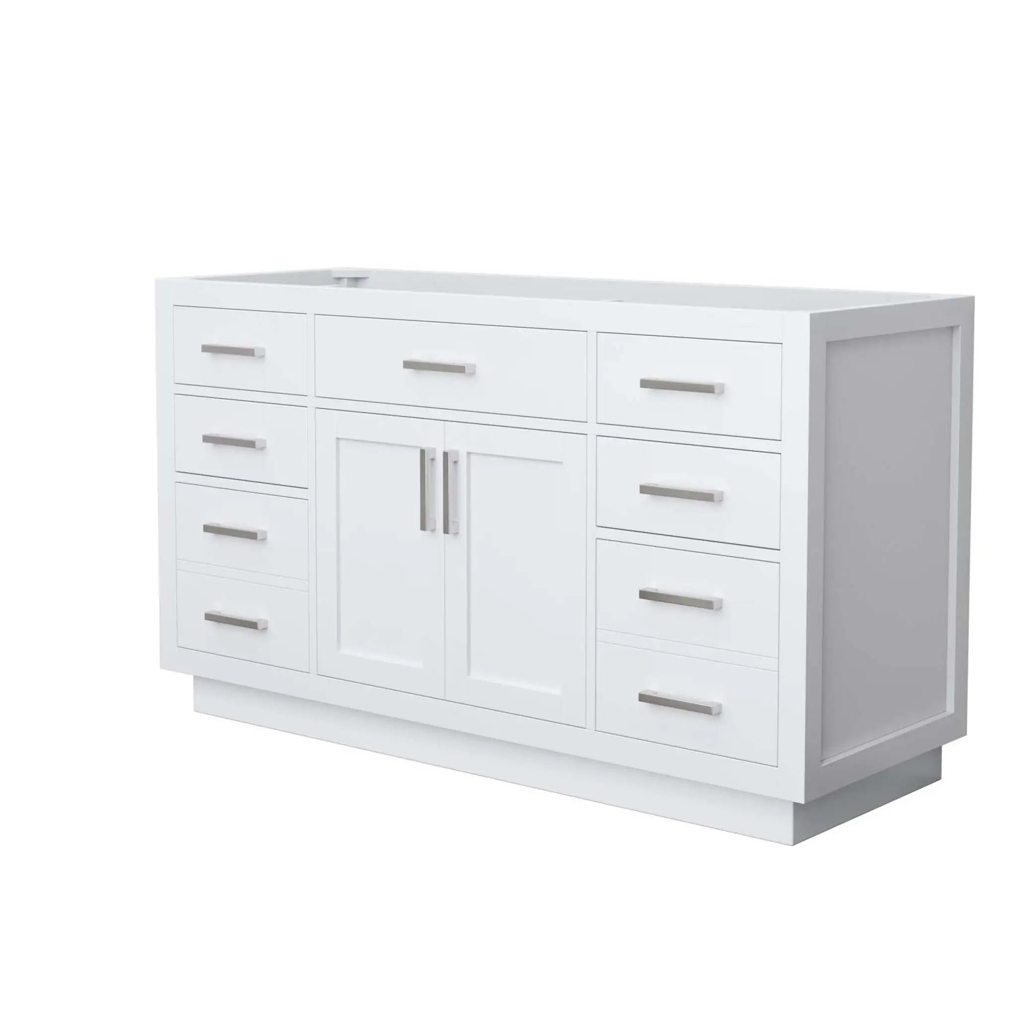 60" Beckett TK Beckett Single Bathroom Vanity with Toe Kick in White with Brushed Nickel Trim by Wyndham