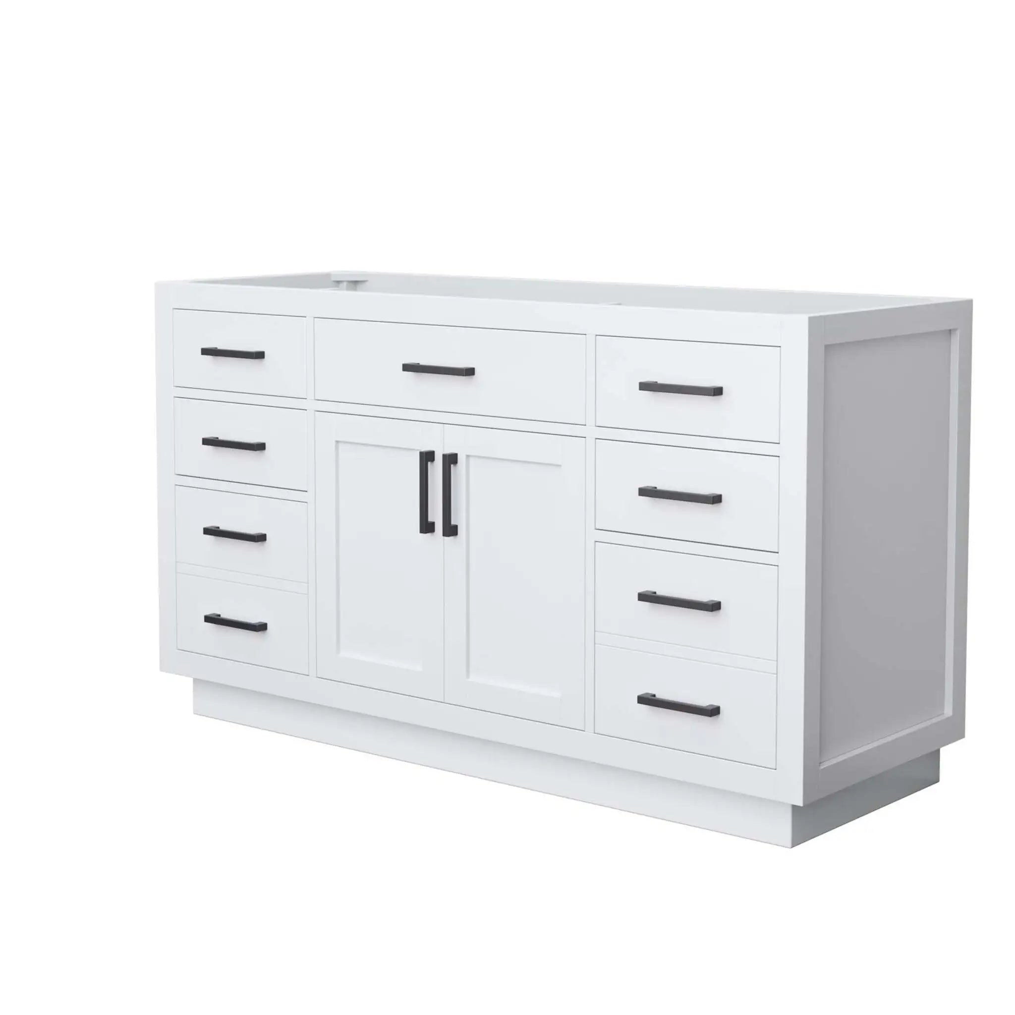 60" Beckett TK Beckett Single Bathroom Vanity with Toe Kick in White with Matte Black Trim by Wyndham