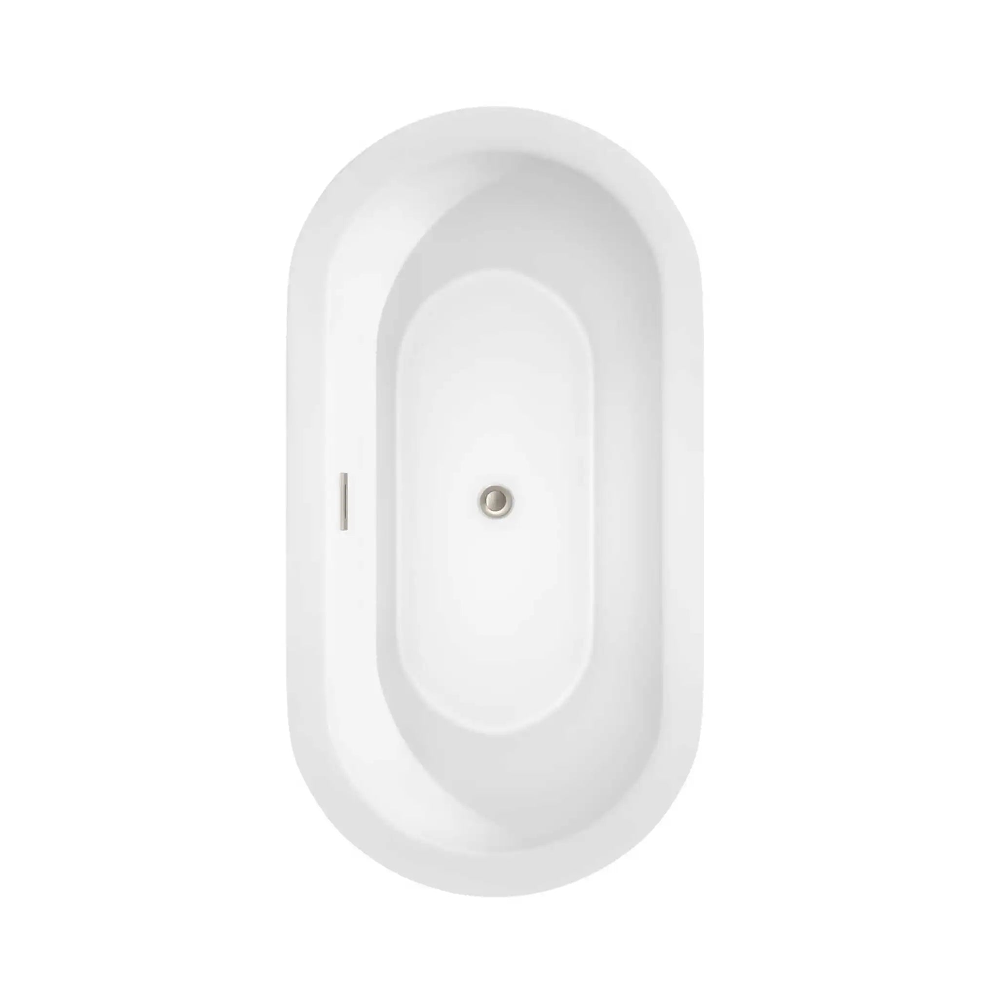 60" Black Freestanding Bathtub, Brushed Nickel Trim - Mermaid by Wyndham (WCOBT100360BKBNTRIM) image 2