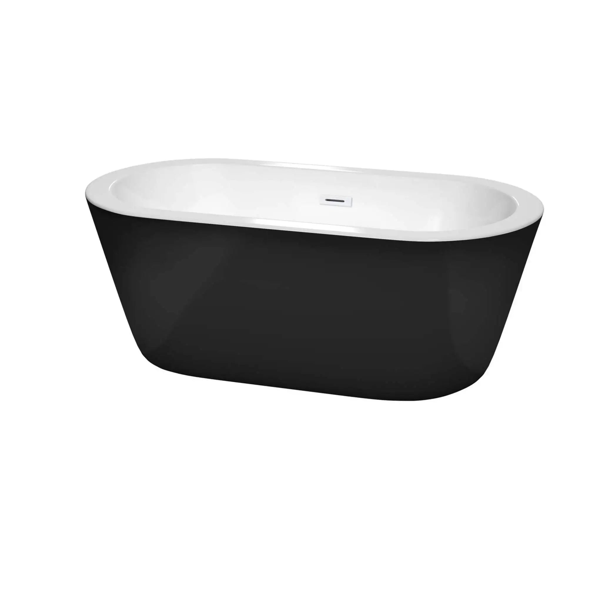 60" Black Freestanding Bathtub - Mermaid by Wyndham (WCOBT100360BKSWTRIM) image