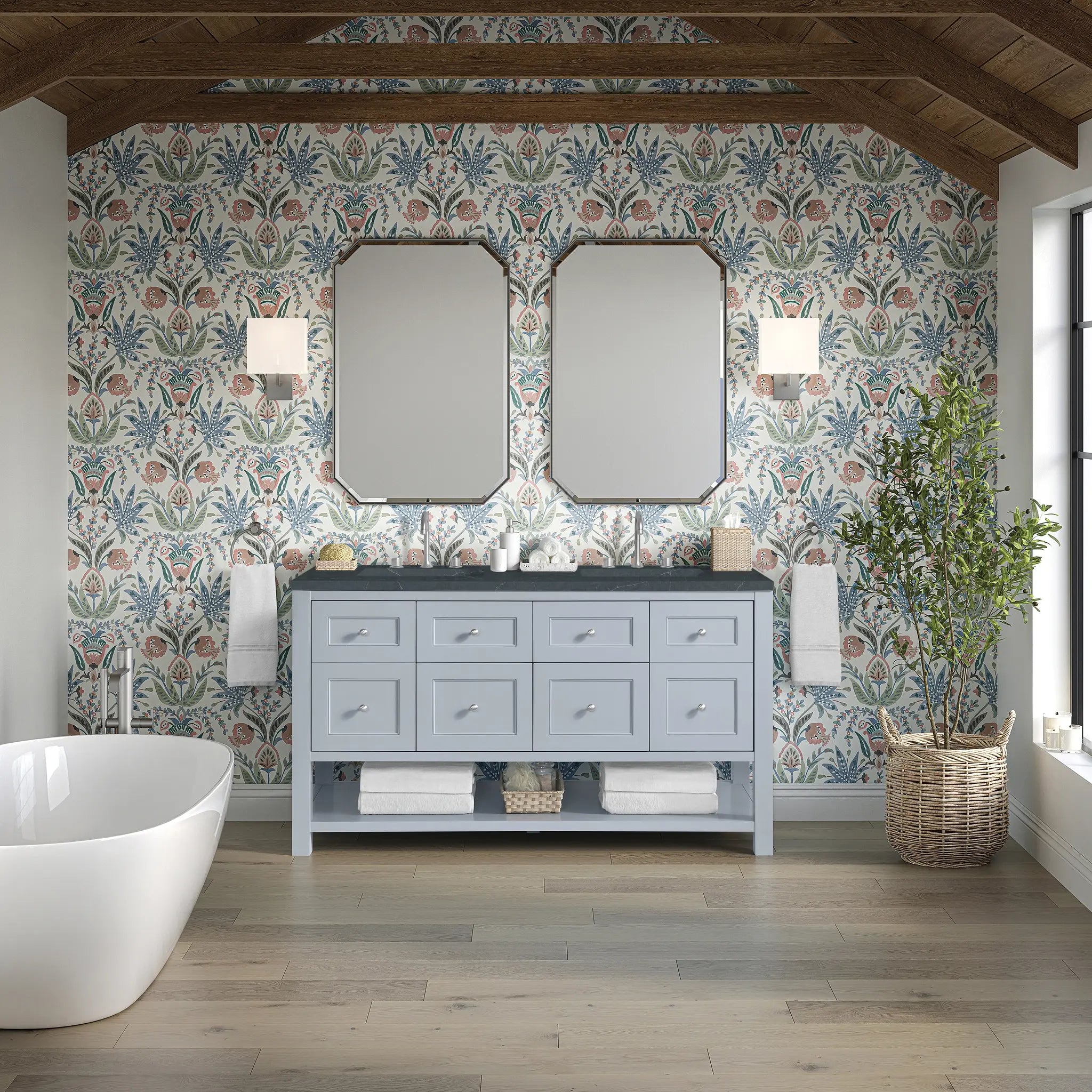 60 Breckenridge Double Vanity In Serenity Blue Standard Charcoal Soapstone Silestone 8 Widespread 3