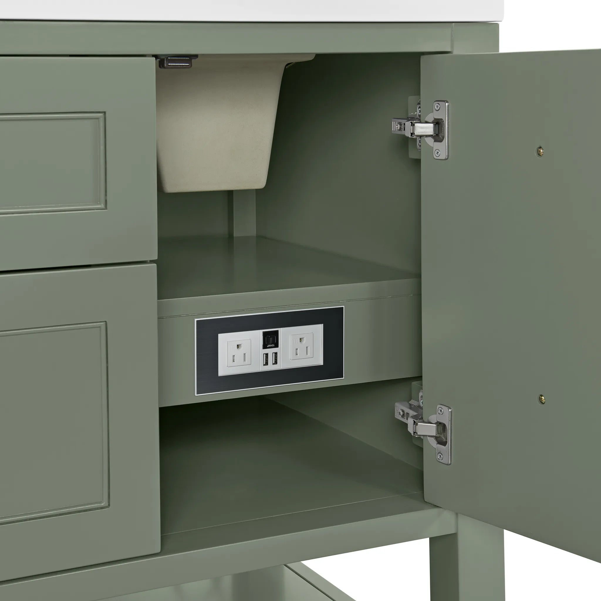 60" Breckenridge Double Vanity in Smokey Celadon-Cabinet Only-Not Available image 7