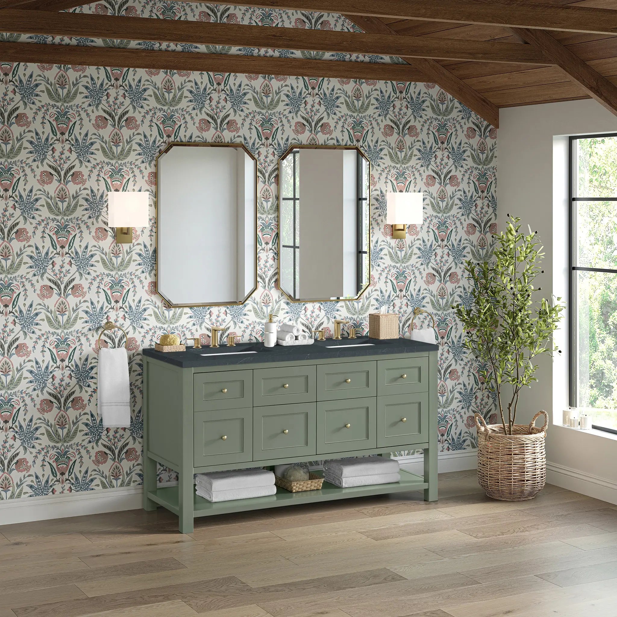 60 Breckenridge Double Vanity In Smokey Celadon Standard Charcoal Soapstone Silestone 8 Widespread 4