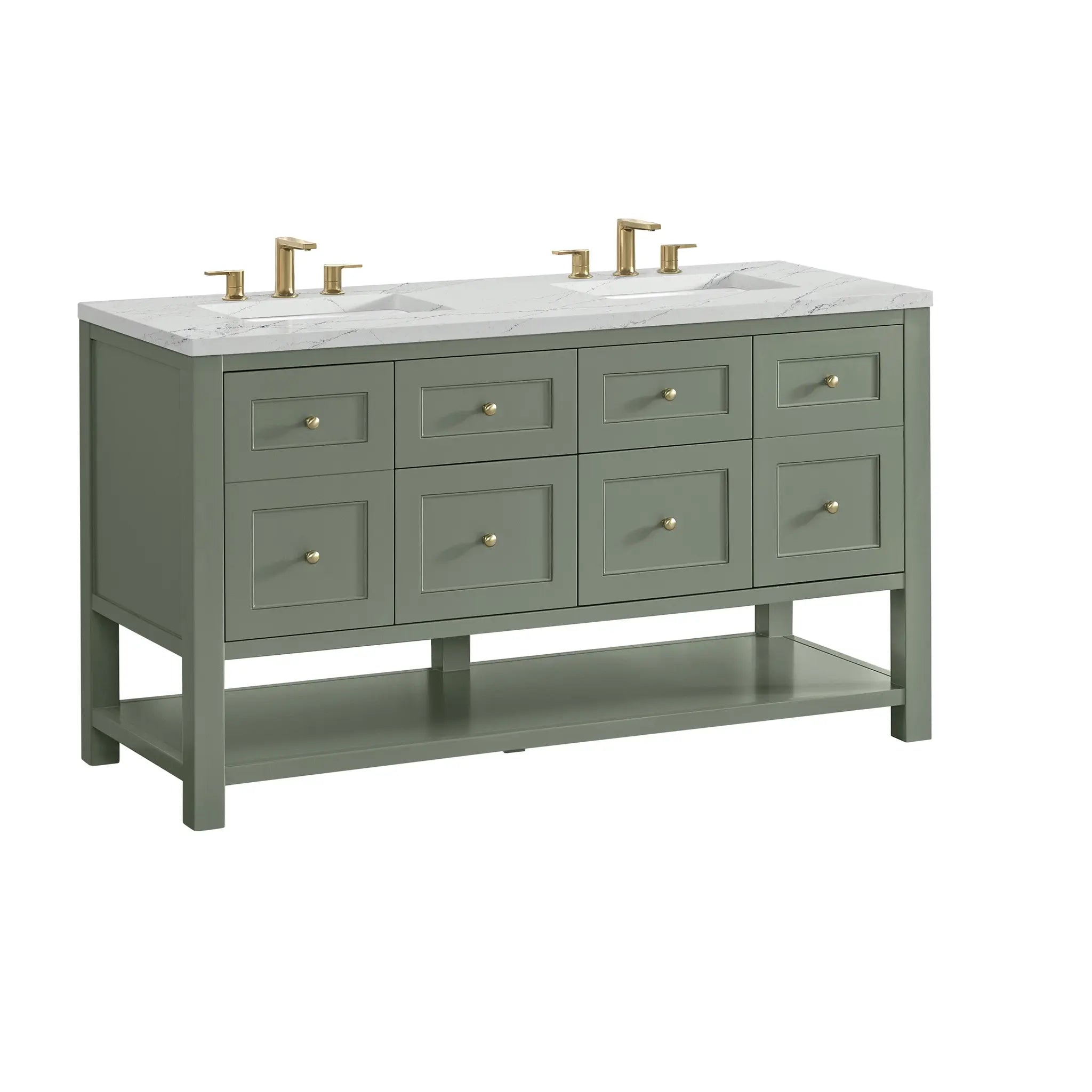 60 Breckenridge Double Vanity In Smokey Celadon Standard Ethereal Noctis 8 Widespread 10