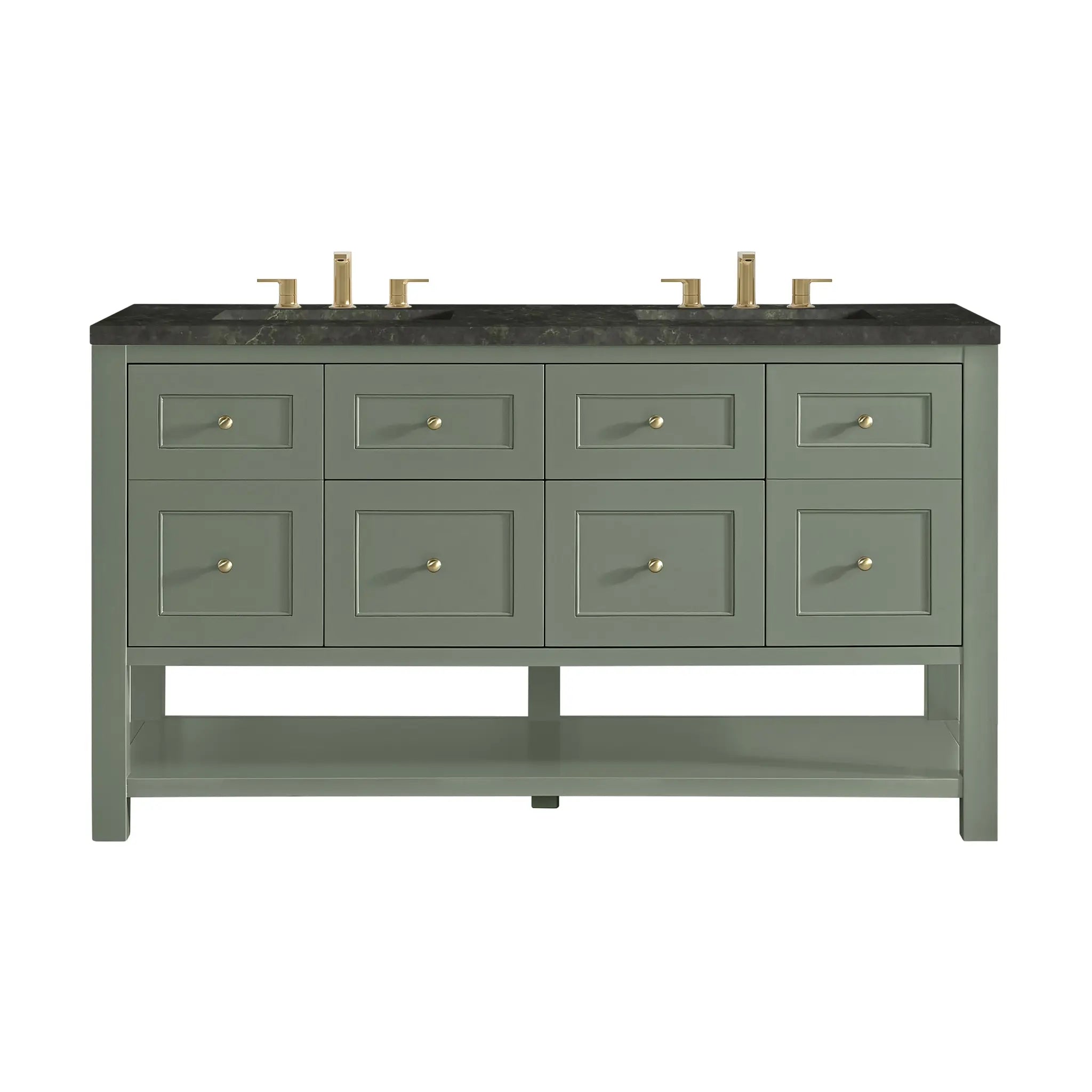 60 Breckenridge Double Vanity In Smokey Celadon Standard Phantome Eclos 8 Widespread 1