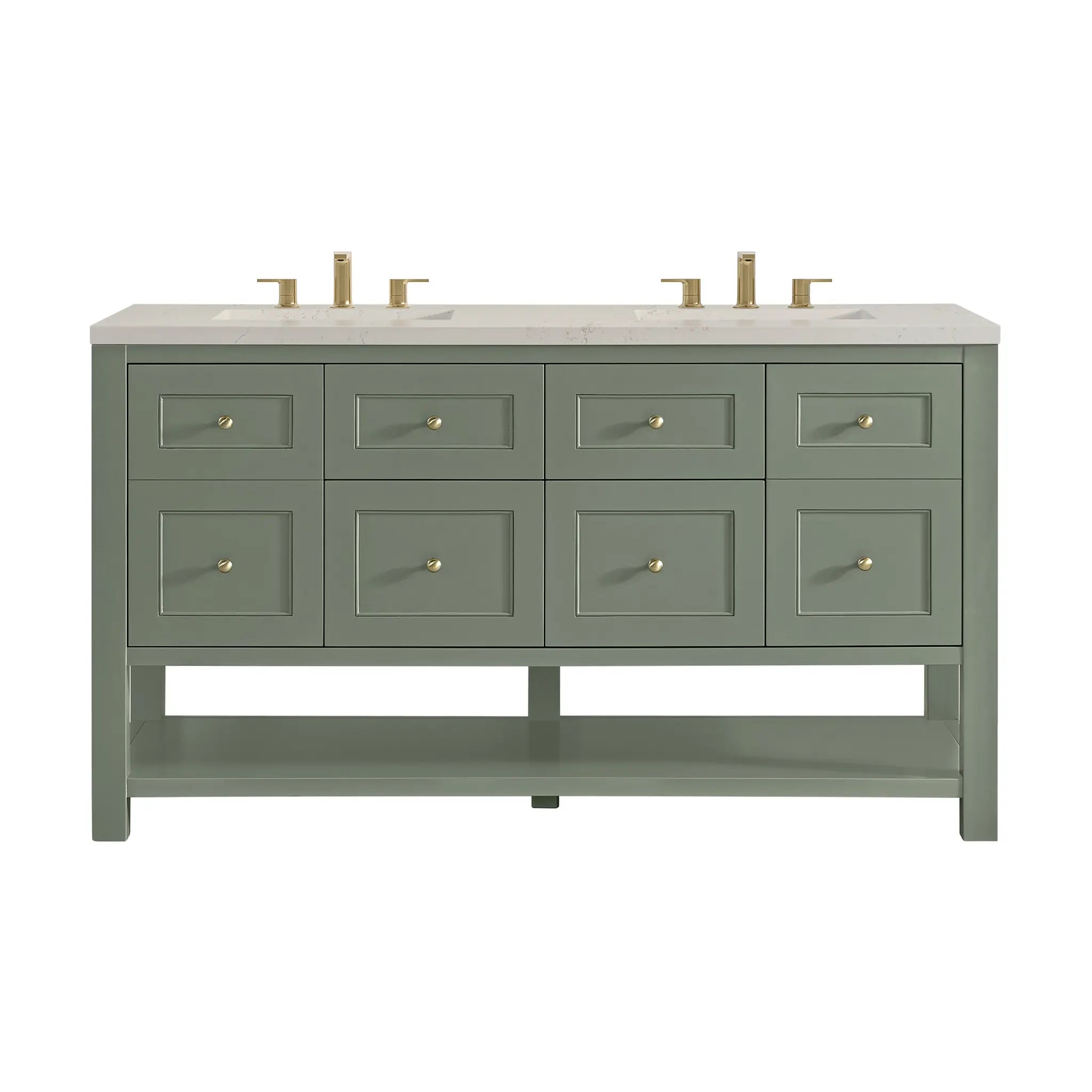 60 Breckenridge Double Vanity In Smokey Celadon Standard Siberian Silestone 8 Widespread 1